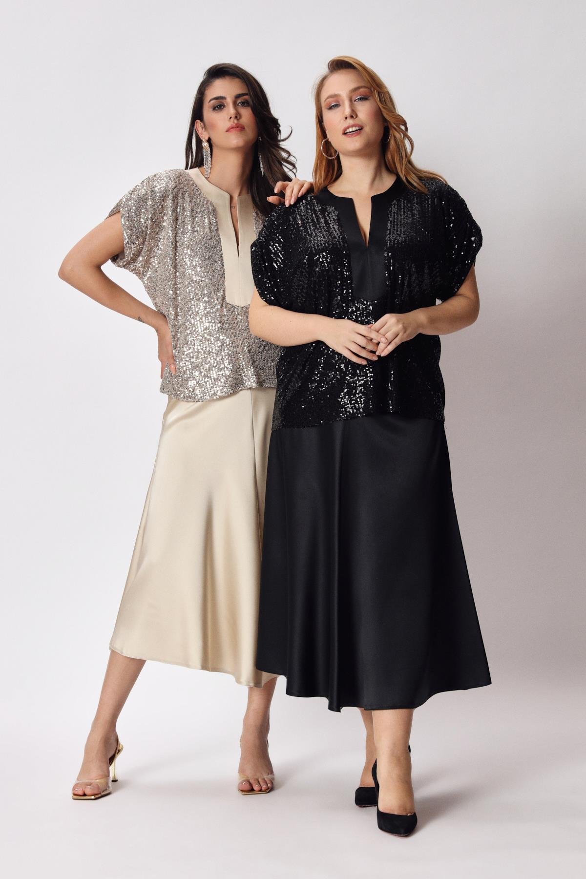 Iconas Blouse Beige-Modalody-Plus Size Blouses