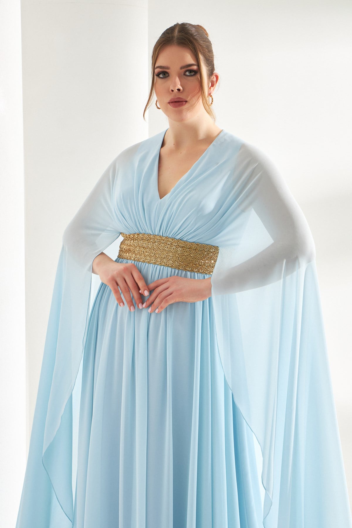 Irena Dress Blue-Modalody-Plus Size Evening Gowns