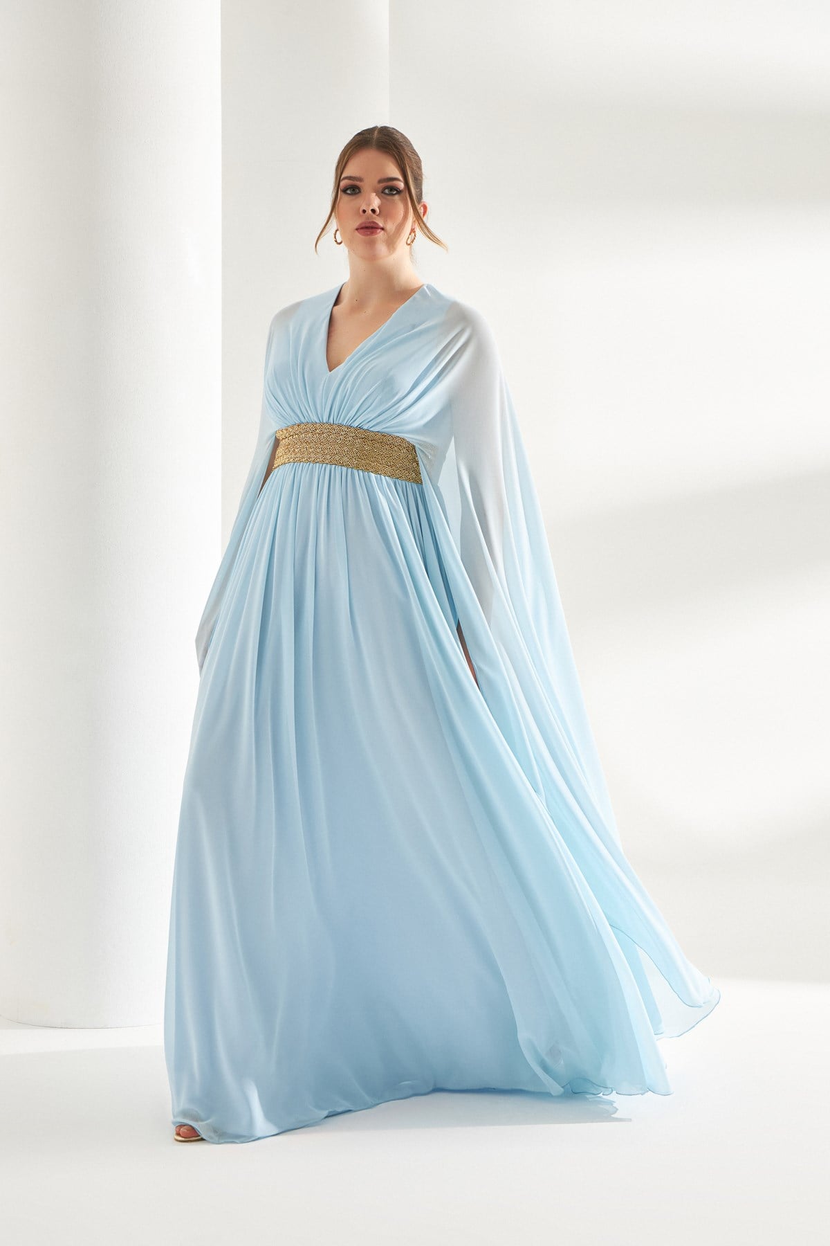 Irena Dress Blue-Modalody-Plus Size Evening Gowns