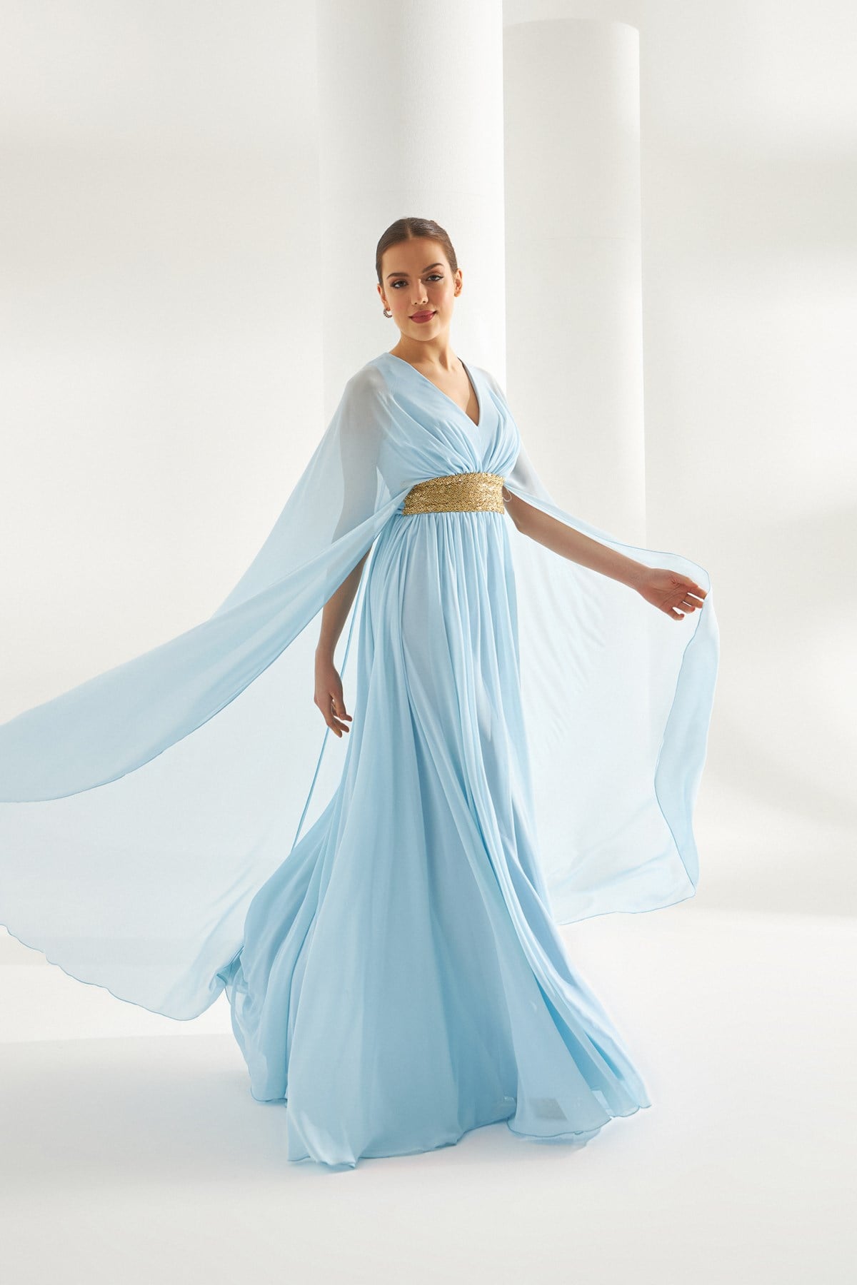 Irena Dress Blue-Modalody-Plus Size Evening Gowns