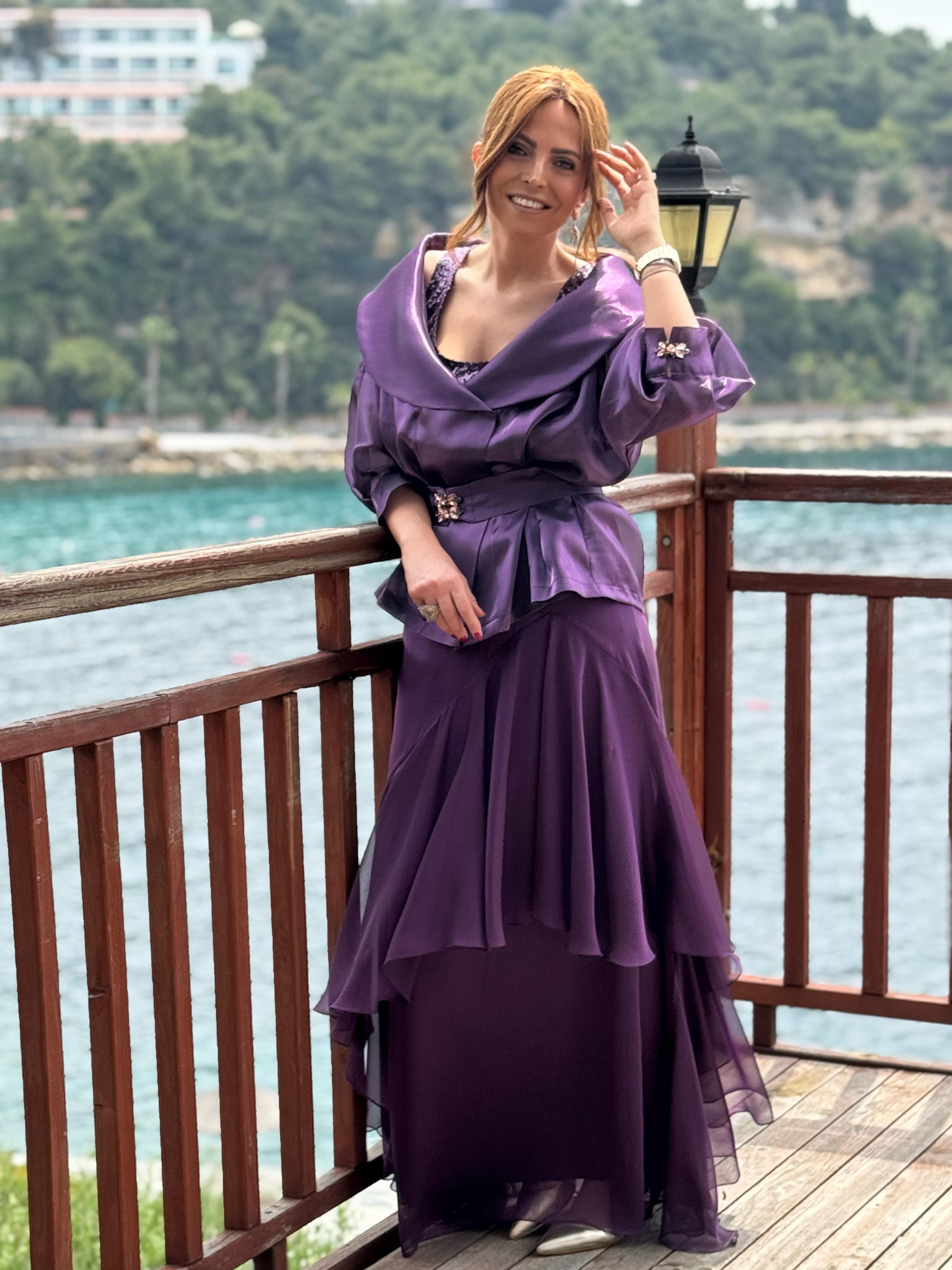 İsabela Ceket Mor-Modalody-Plus Size Jackets