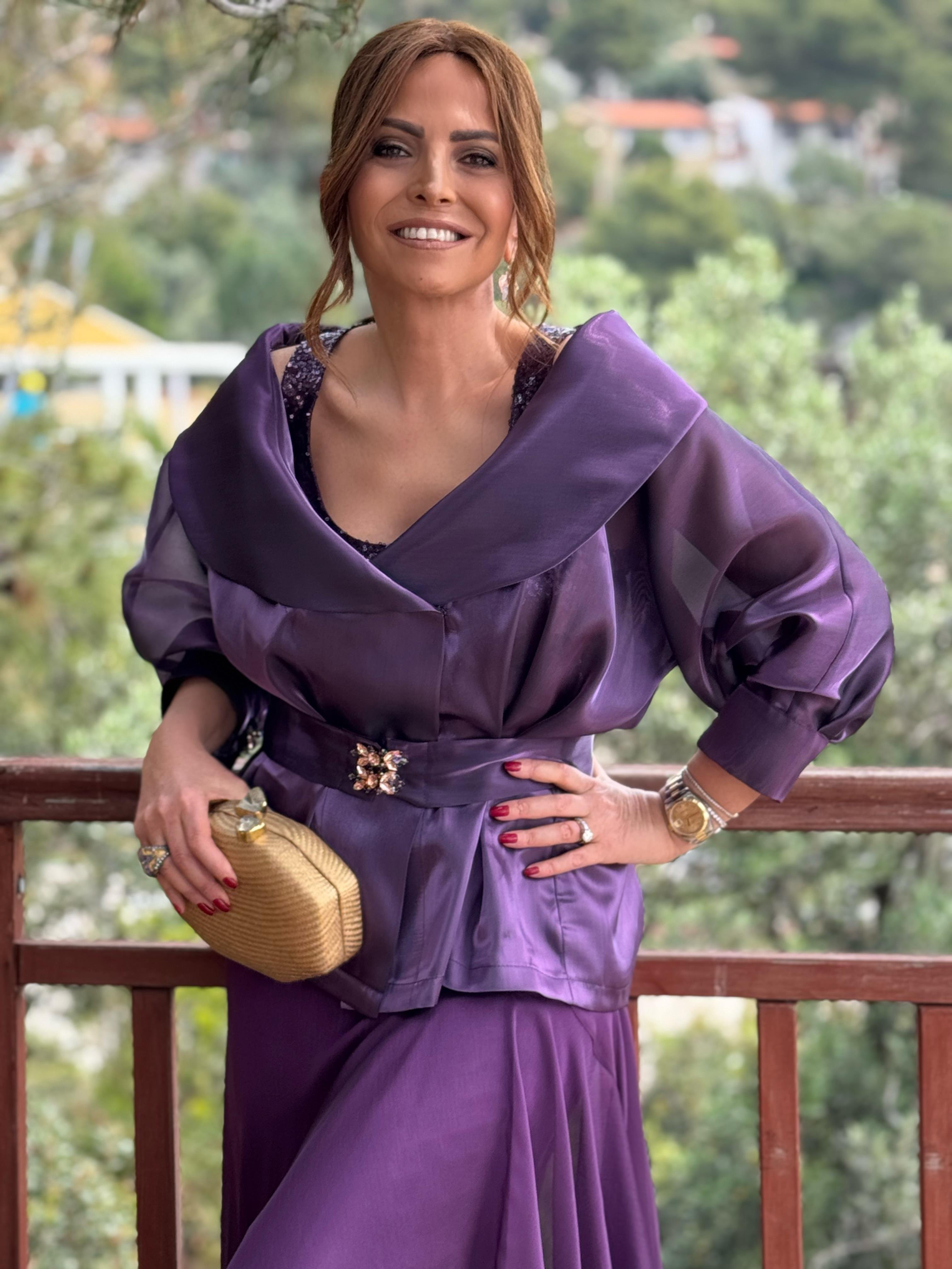 İsabela Ceket Mor-Modalody-Plus Size Jackets