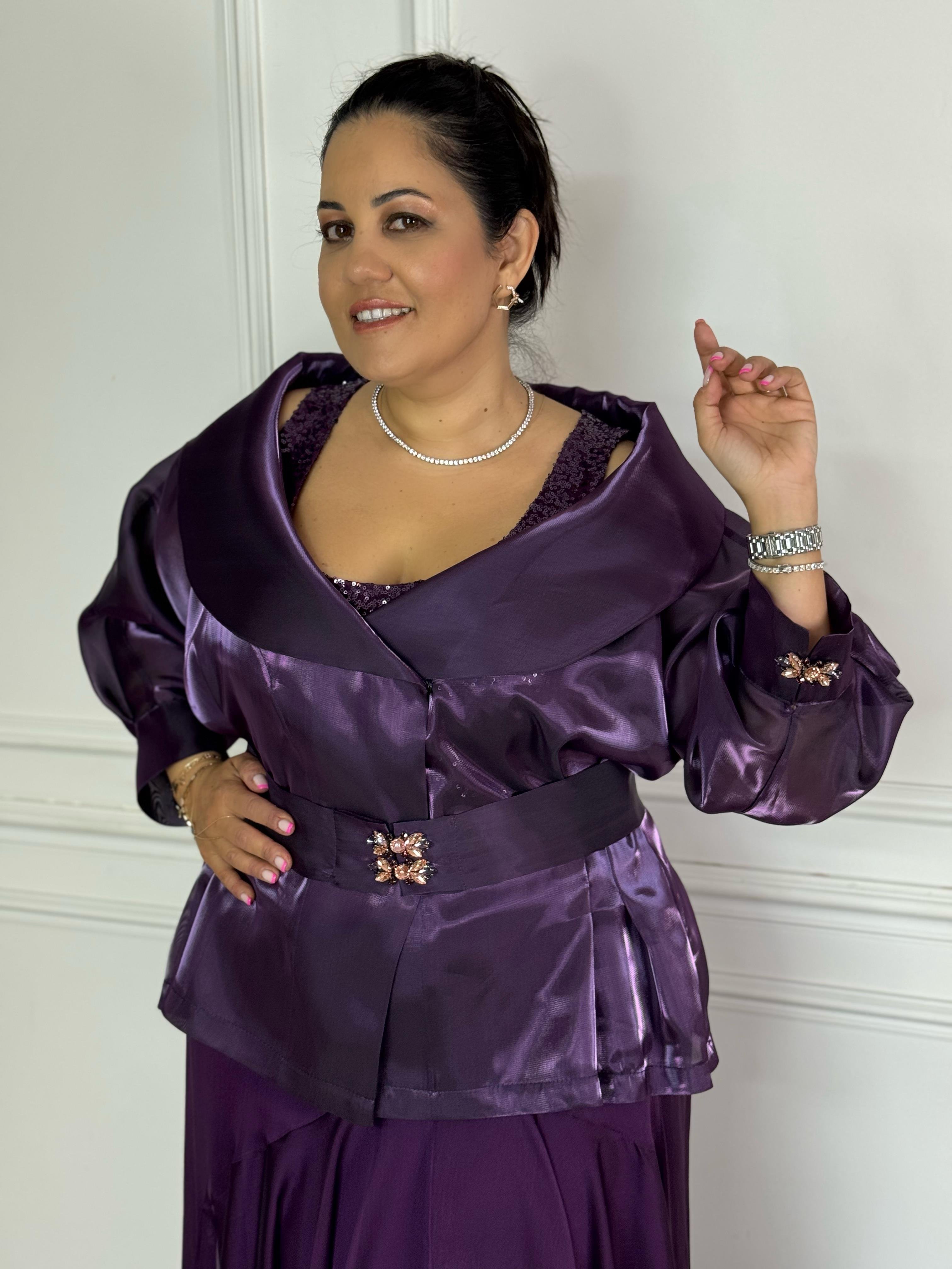 İsabela Jacket Purple-Modalody-Plus Size Jackets