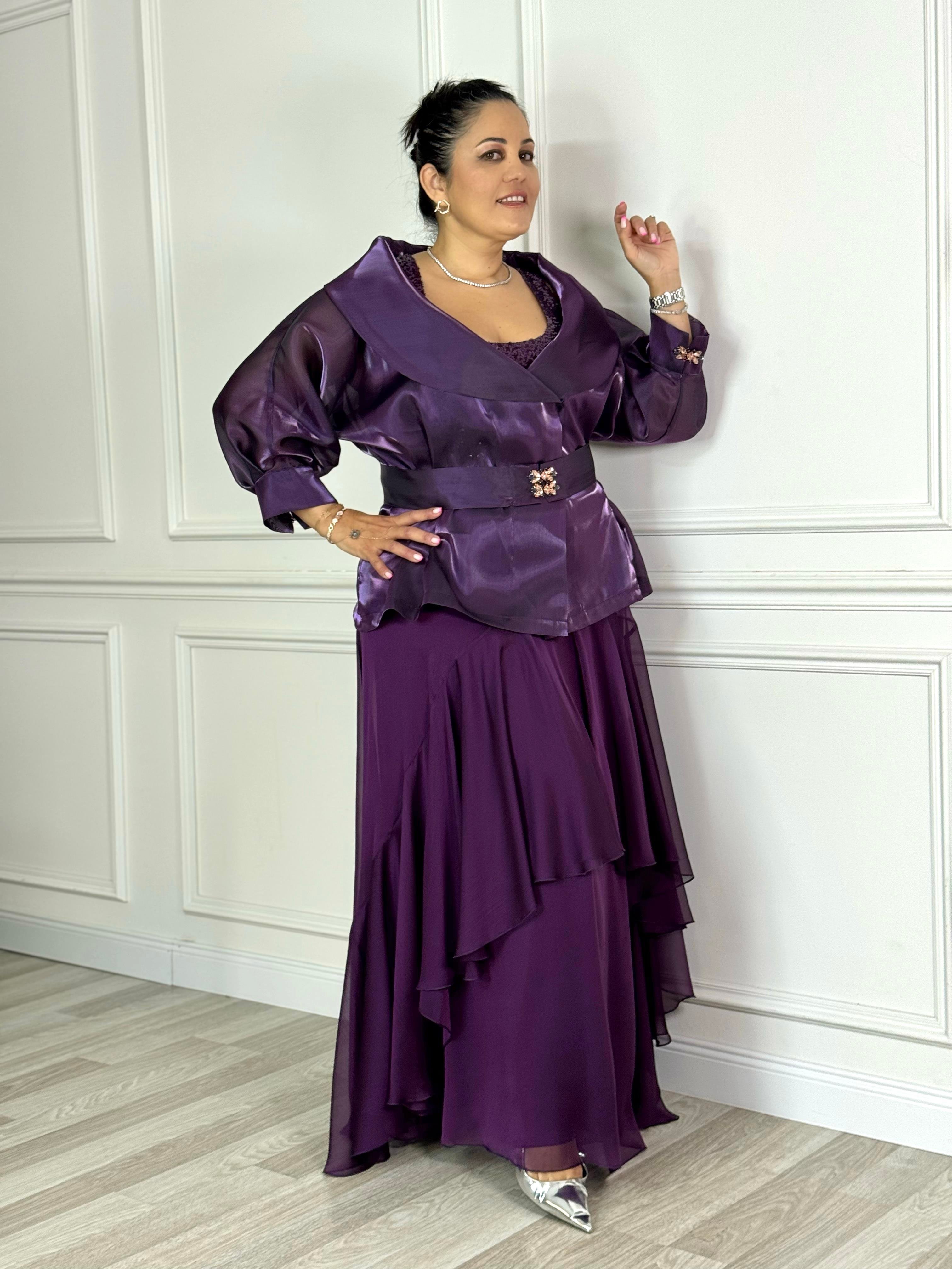 İsabela Jacket Purple-Modalody-Plus Size Jackets