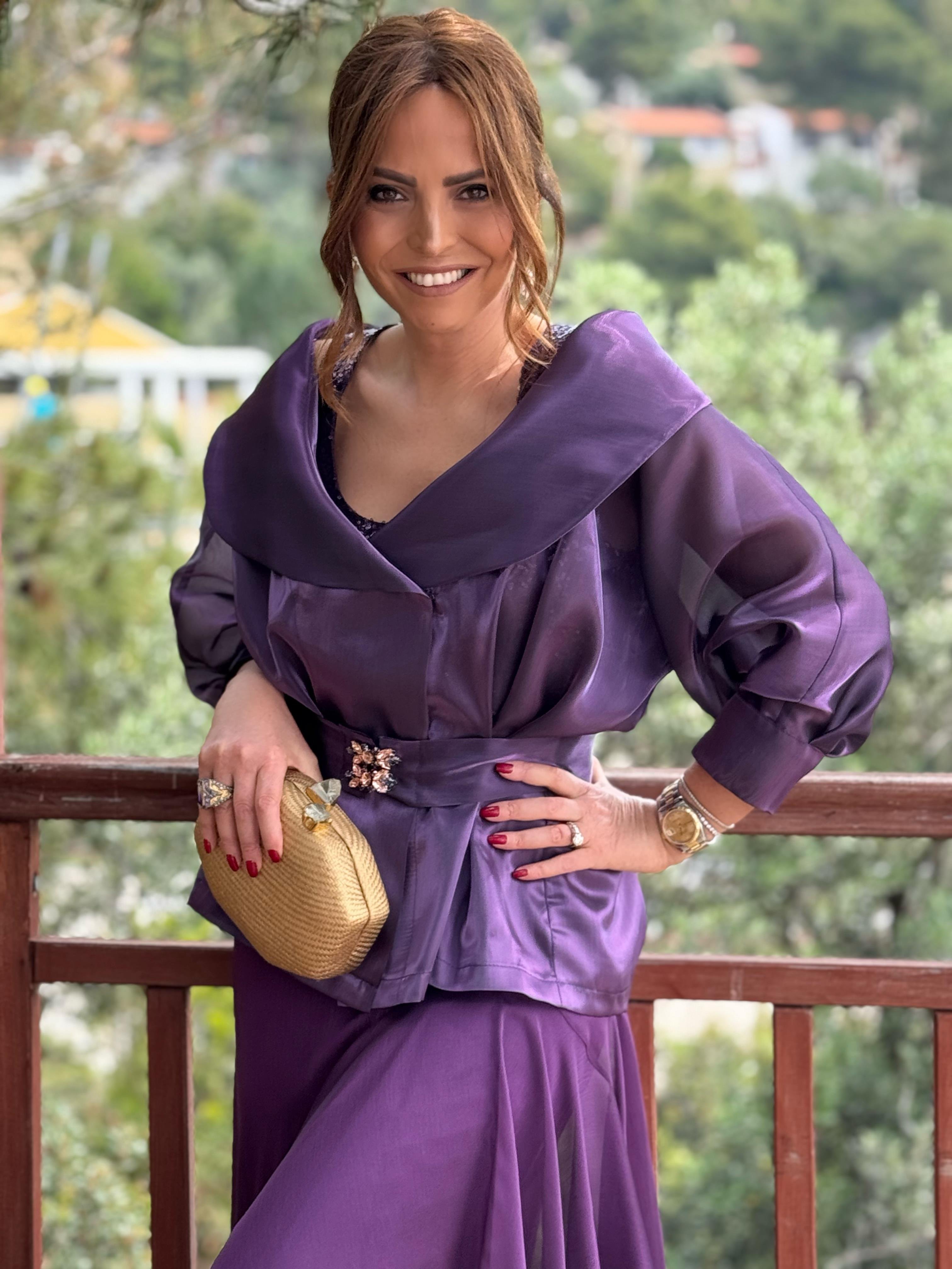 İsabela Ceket Mor-Modalody-Plus Size Jackets