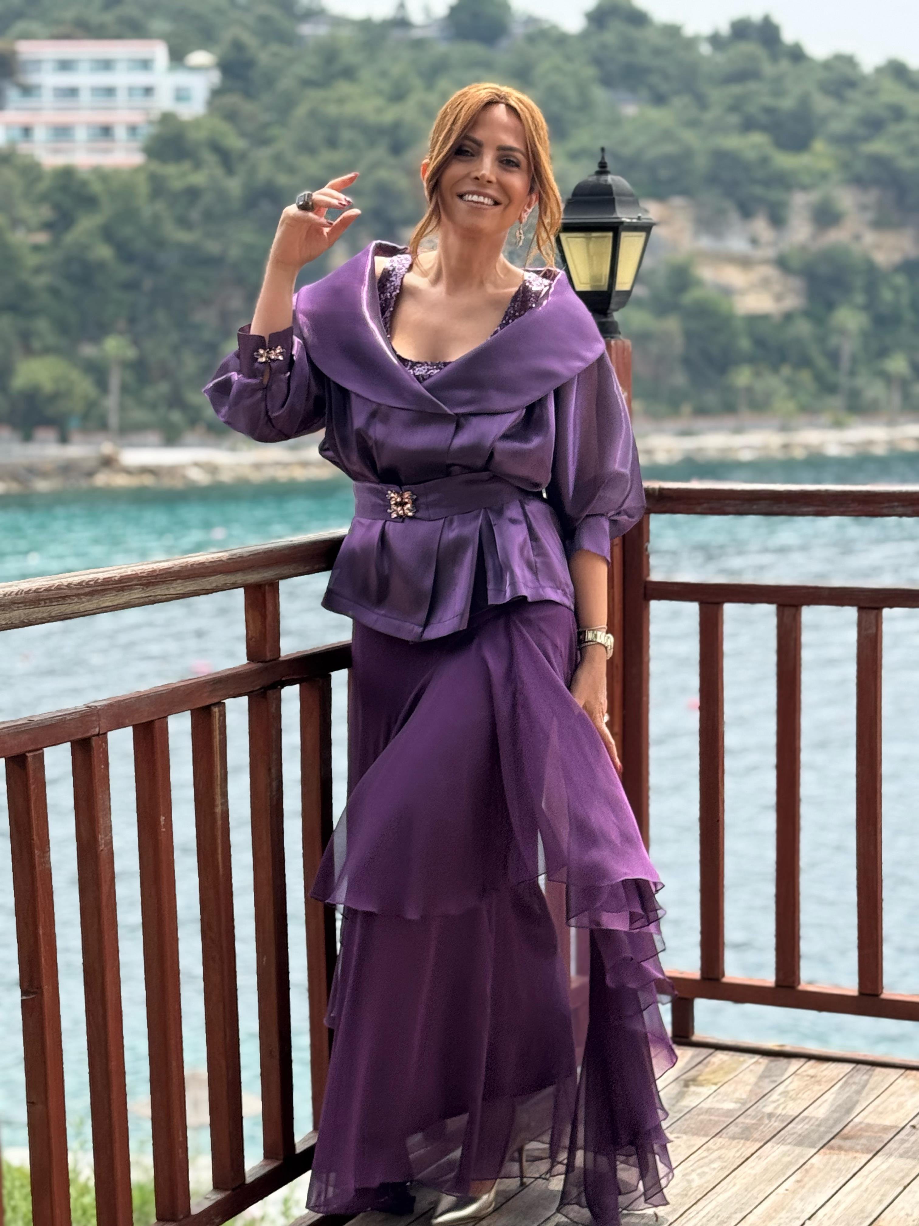 İsabela Ceket Mor-Modalody-Plus Size Jackets