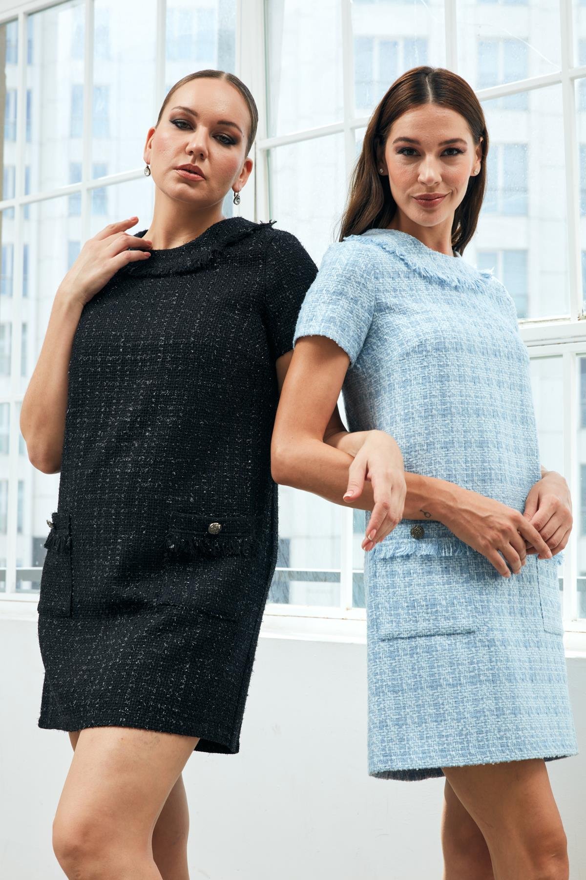 İvanka Dress Blue-Modalody-Plus Size Dresses