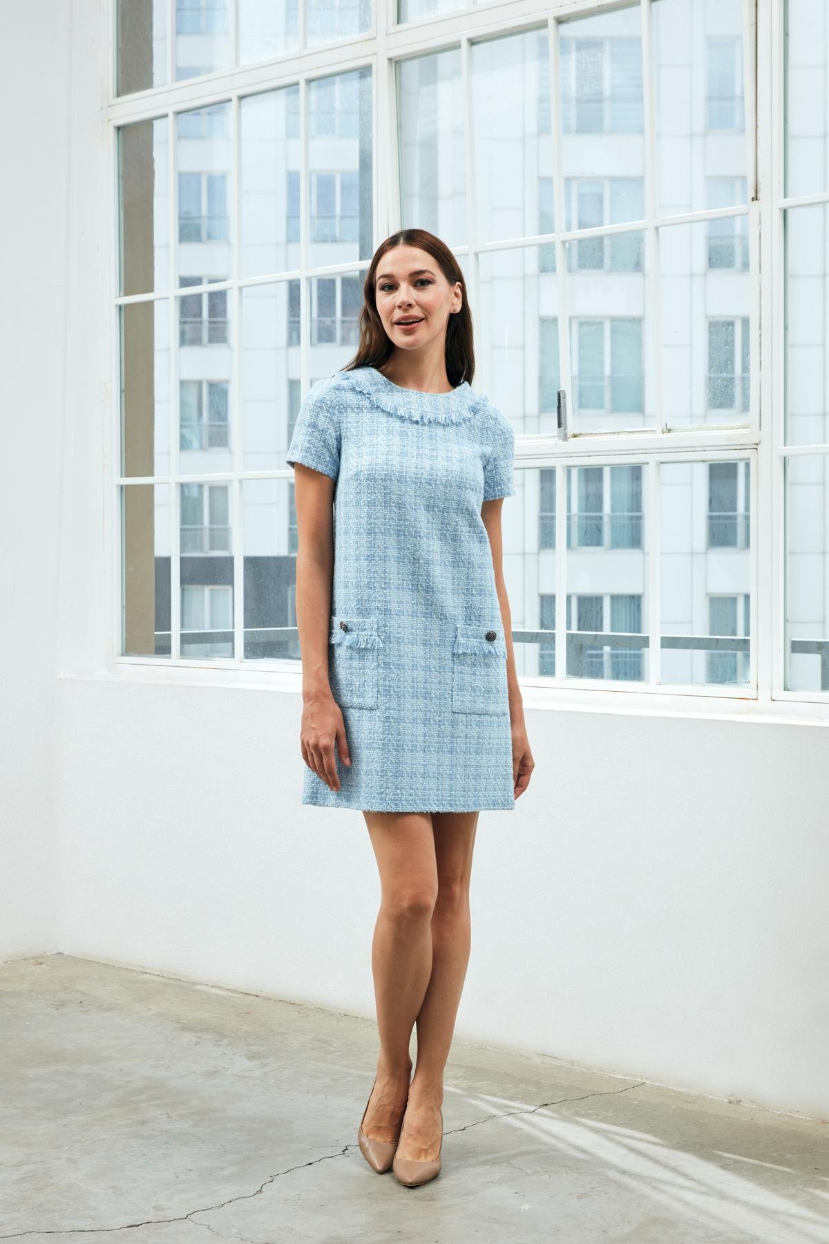 İvanka Dress Blue-Modalody-Plus Size Dresses