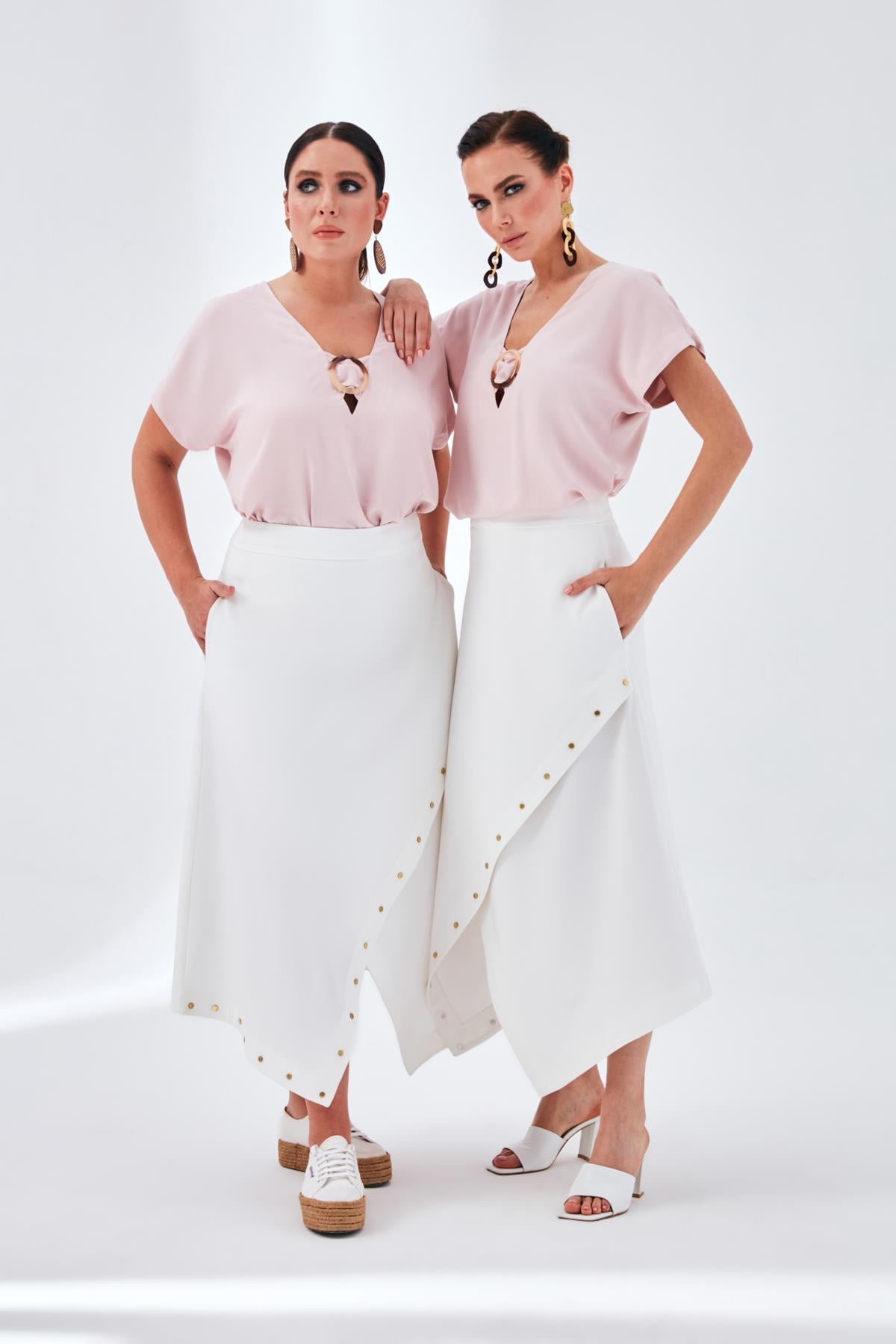Janin Skirt White-Modalody-Plus Size Skirts