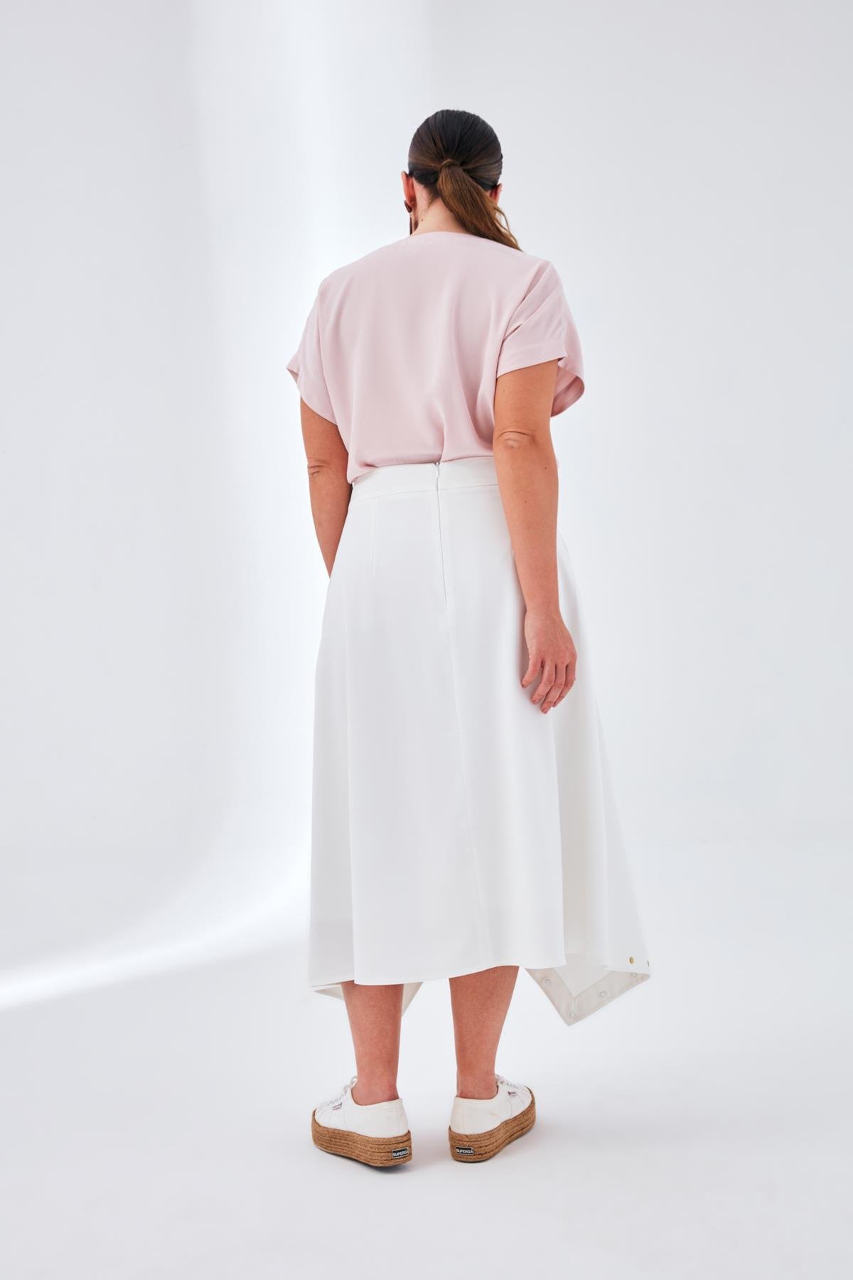 Janin Skirt White-Modalody-Plus Size Skirts