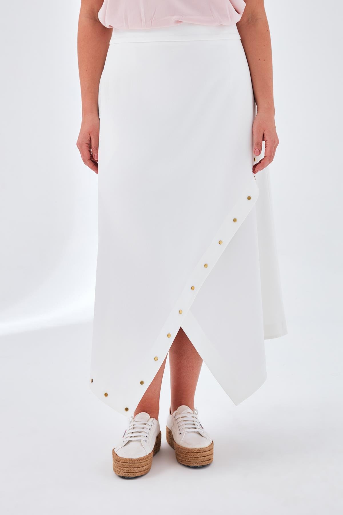 Janin Skirt White-Modalody-Plus Size Skirts