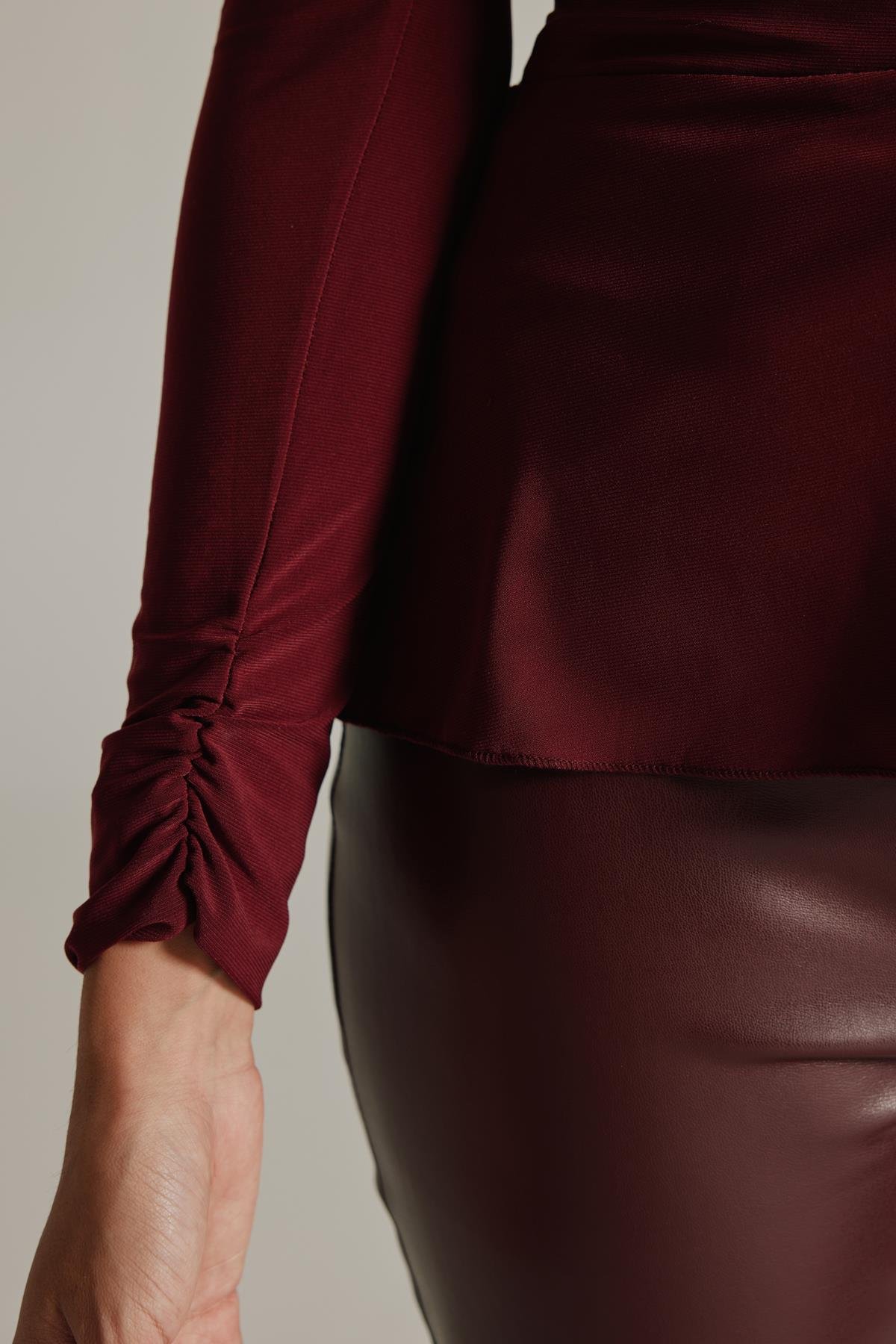Julia Blouse Burgundy-Modalody-Blouses