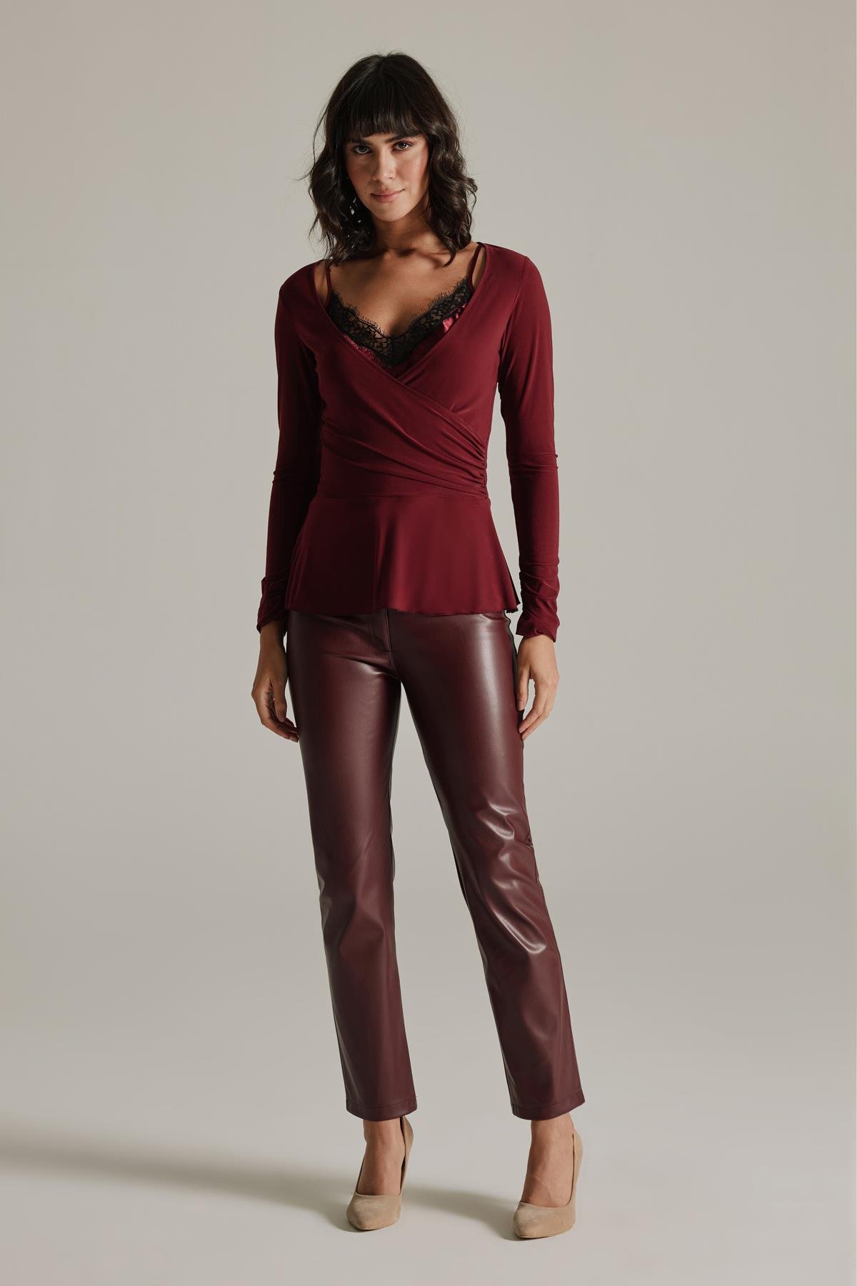 Julia Blouse Burgundy-Modalody-Blouses