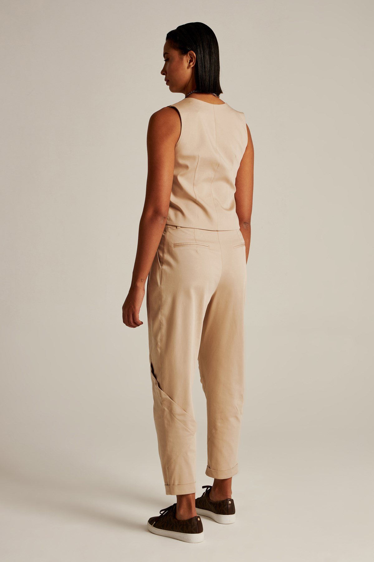 Kartel Pants Beige-Modalody-Plus Size Pants