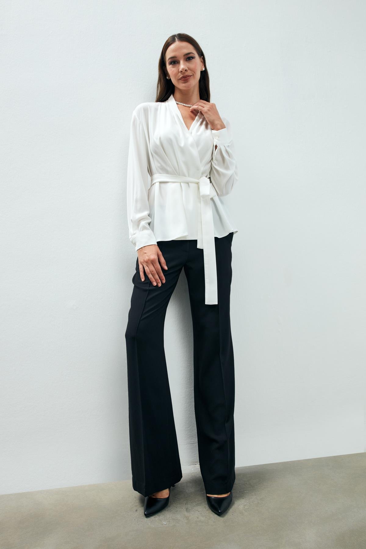 Lena Shirt White-Modalody-Plus Size Shirts 