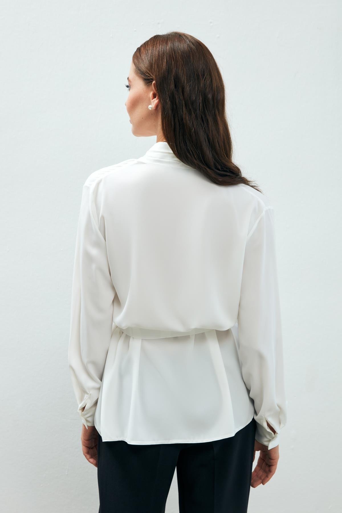 Lena Shirt White-Modalody-Plus Size Shirts 