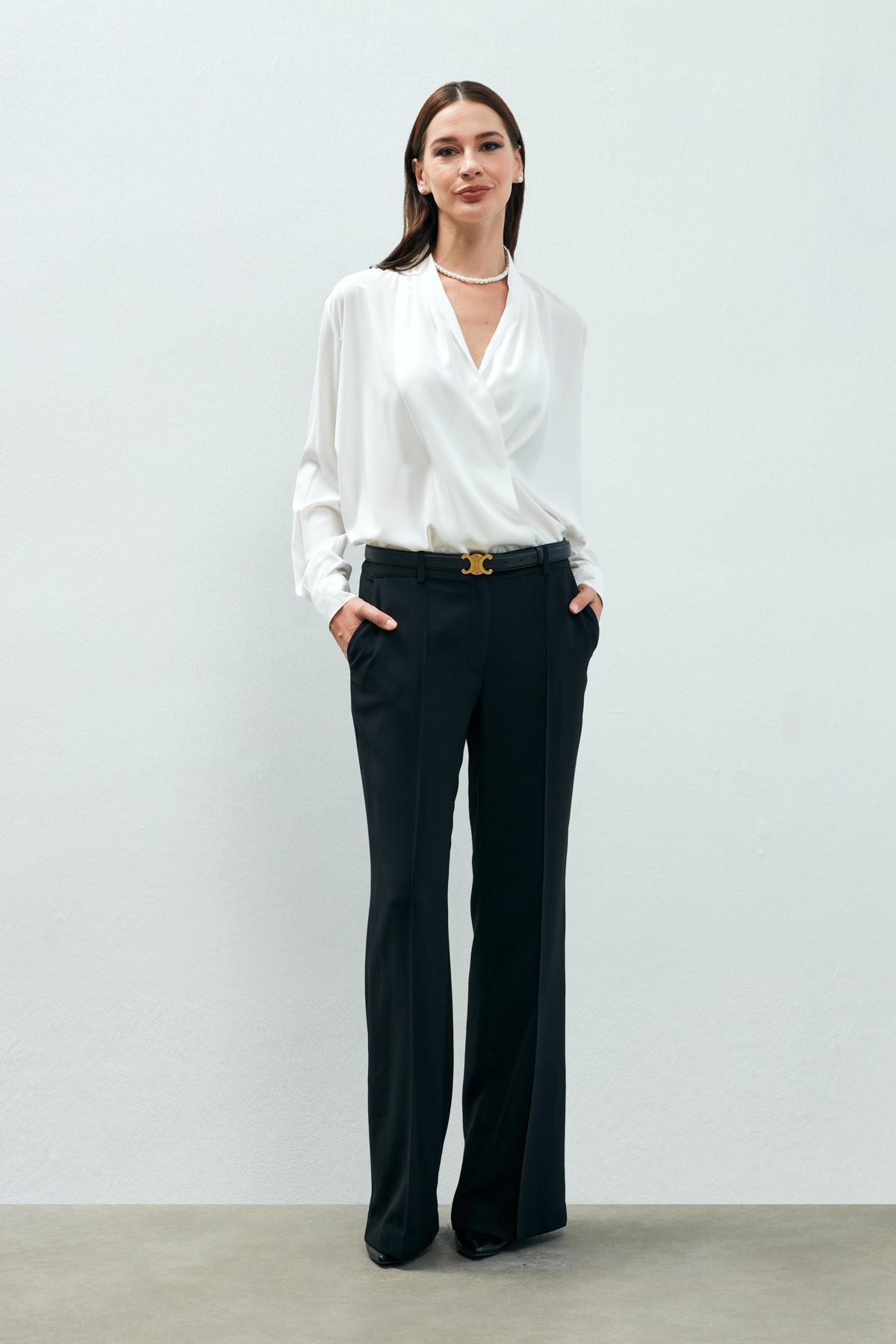 Lena Shirt White-Modalody-Plus Size Shirts 