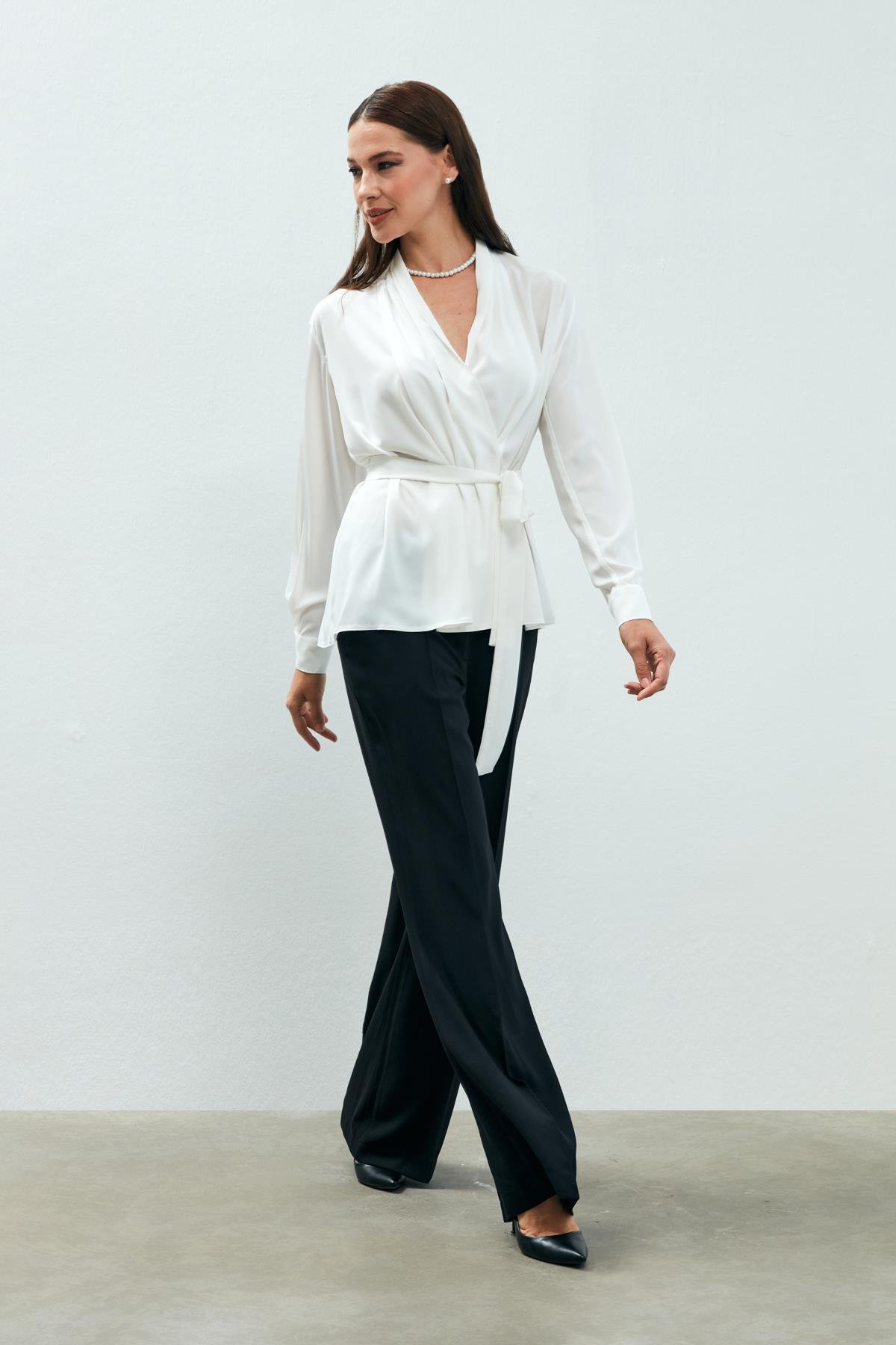 Lena Shirt White-Modalody-Plus Size Shirts 