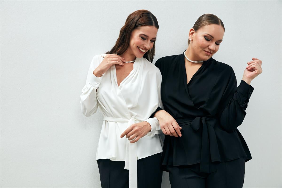 Lena Shirt White-Modalody-Plus Size Shirts 
