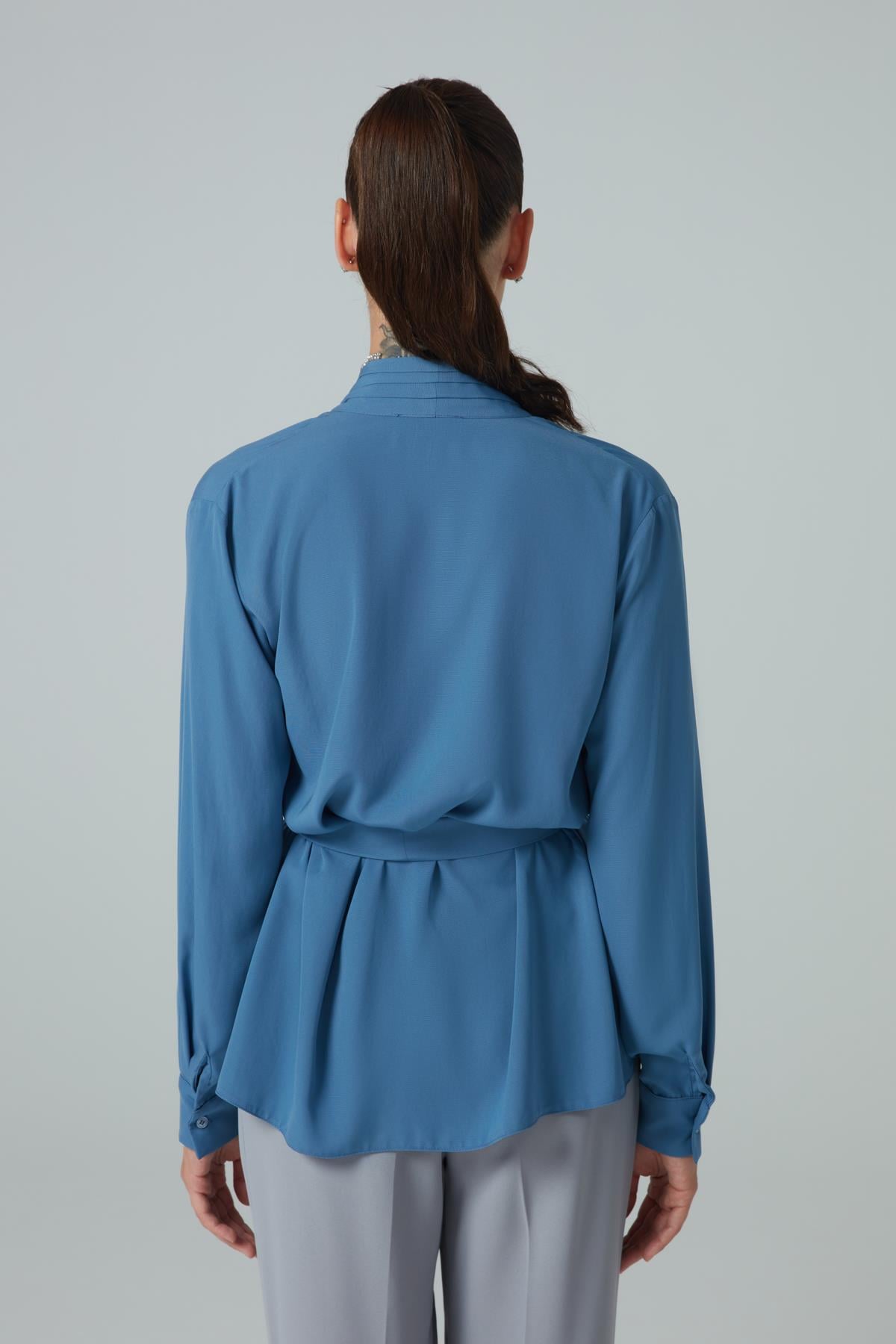 Lena Shirt Blue-Modalody-Plus Size Shirts 