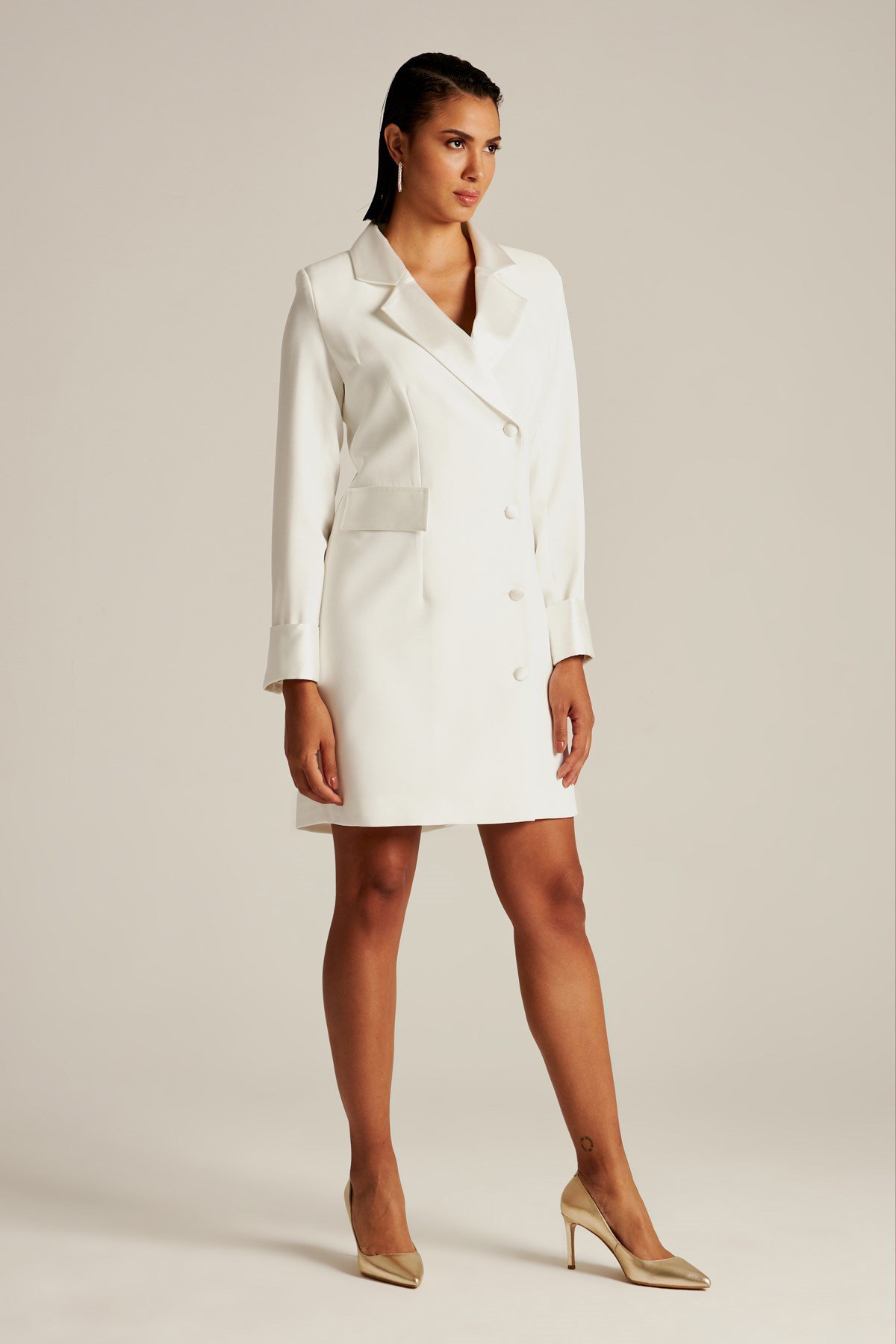 Lindo Elbise Krem-Modalody-Büyük Beden Abiyeler