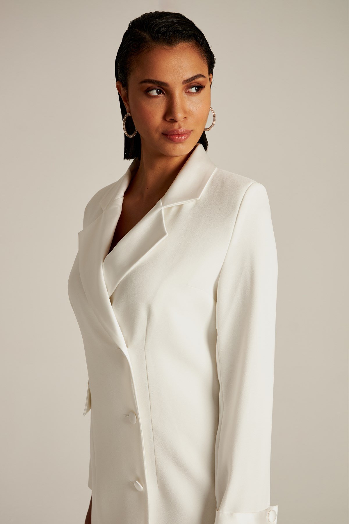 Lindo Elbise Krem-Modalody-Büyük Beden Abiyeler