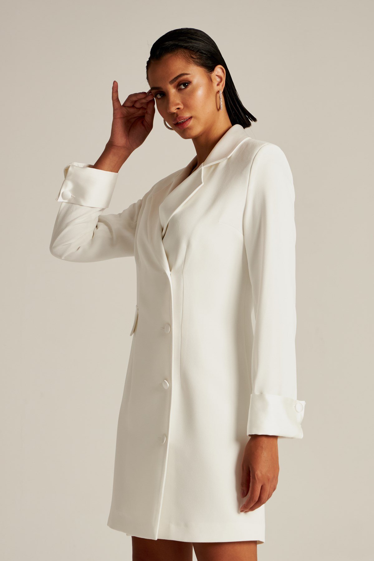 Lindo Elbise Krem-Modalody-Büyük Beden Abiyeler