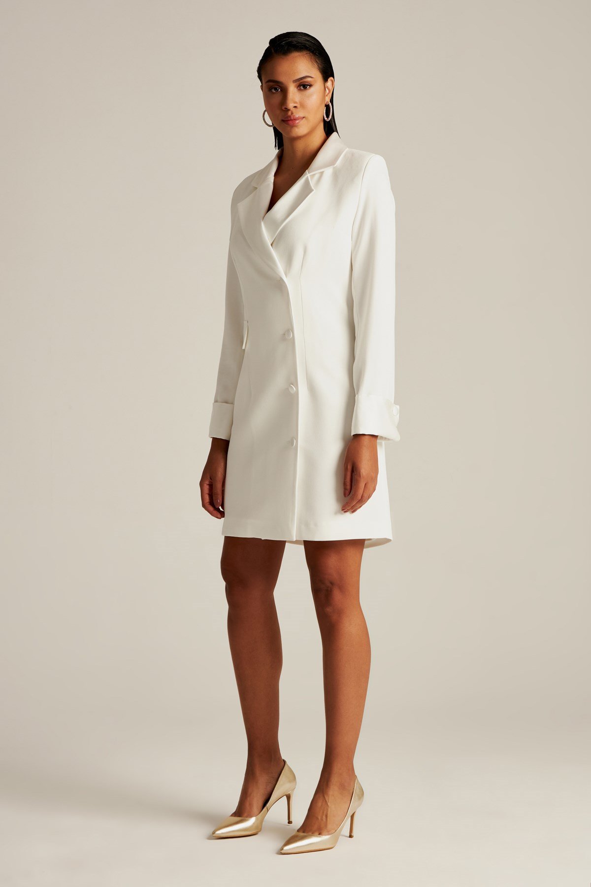 Lindo Elbise Krem-Modalody-Büyük Beden Abiyeler