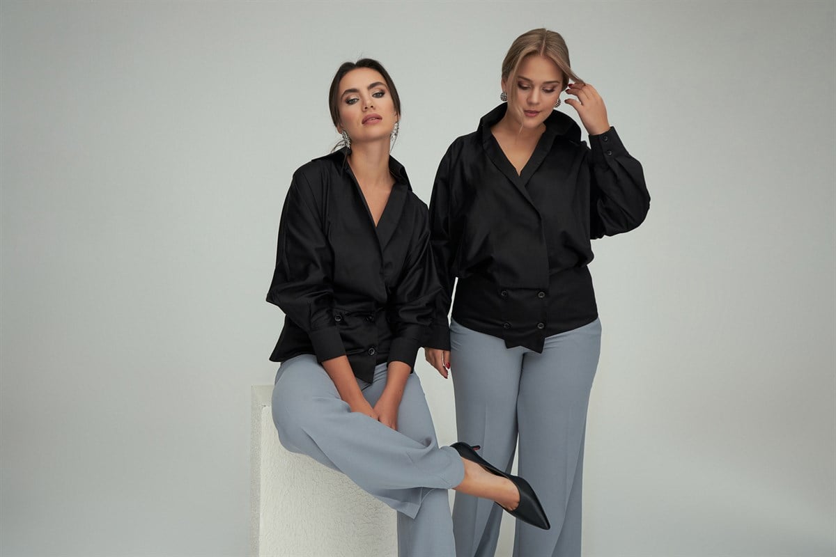 Lisya Pants Gray-Modalody-Plus Size Pants