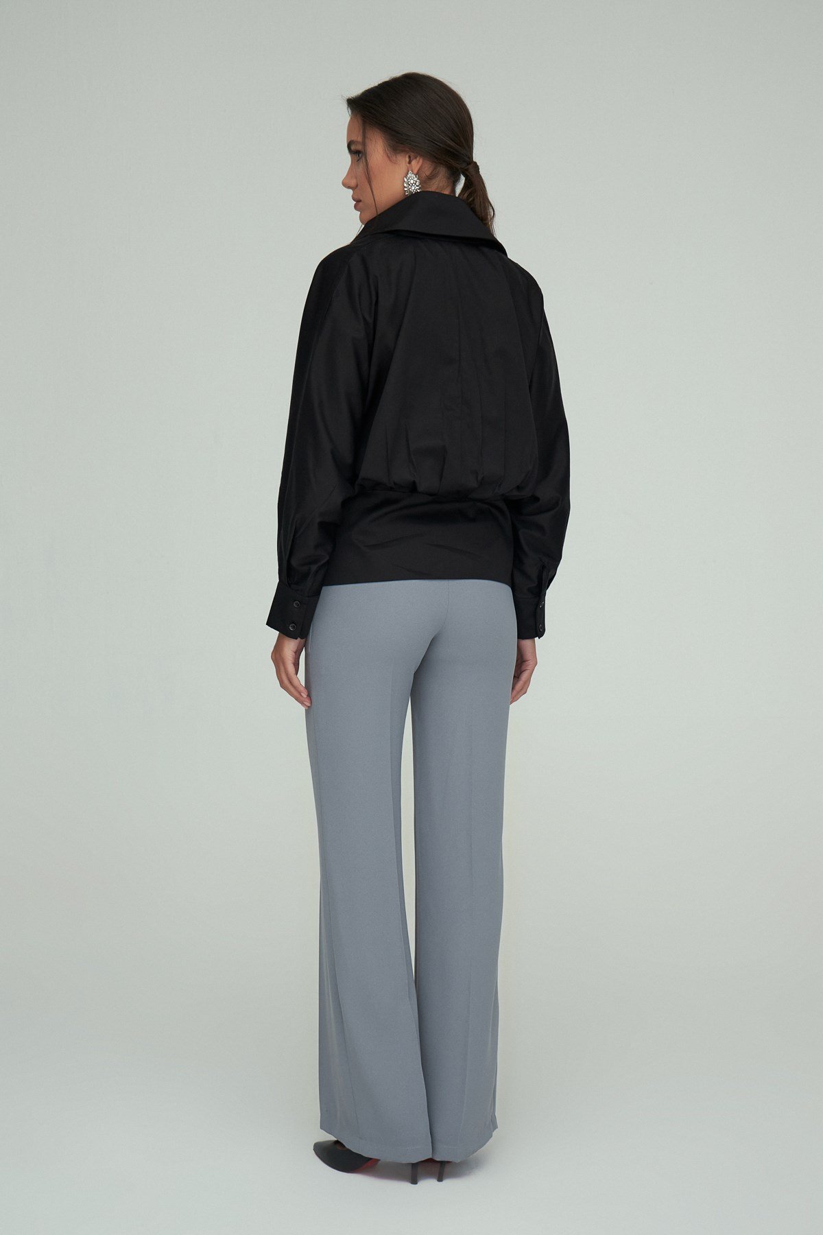 Lisya Pants Gray-Modalody-Plus Size Pants
