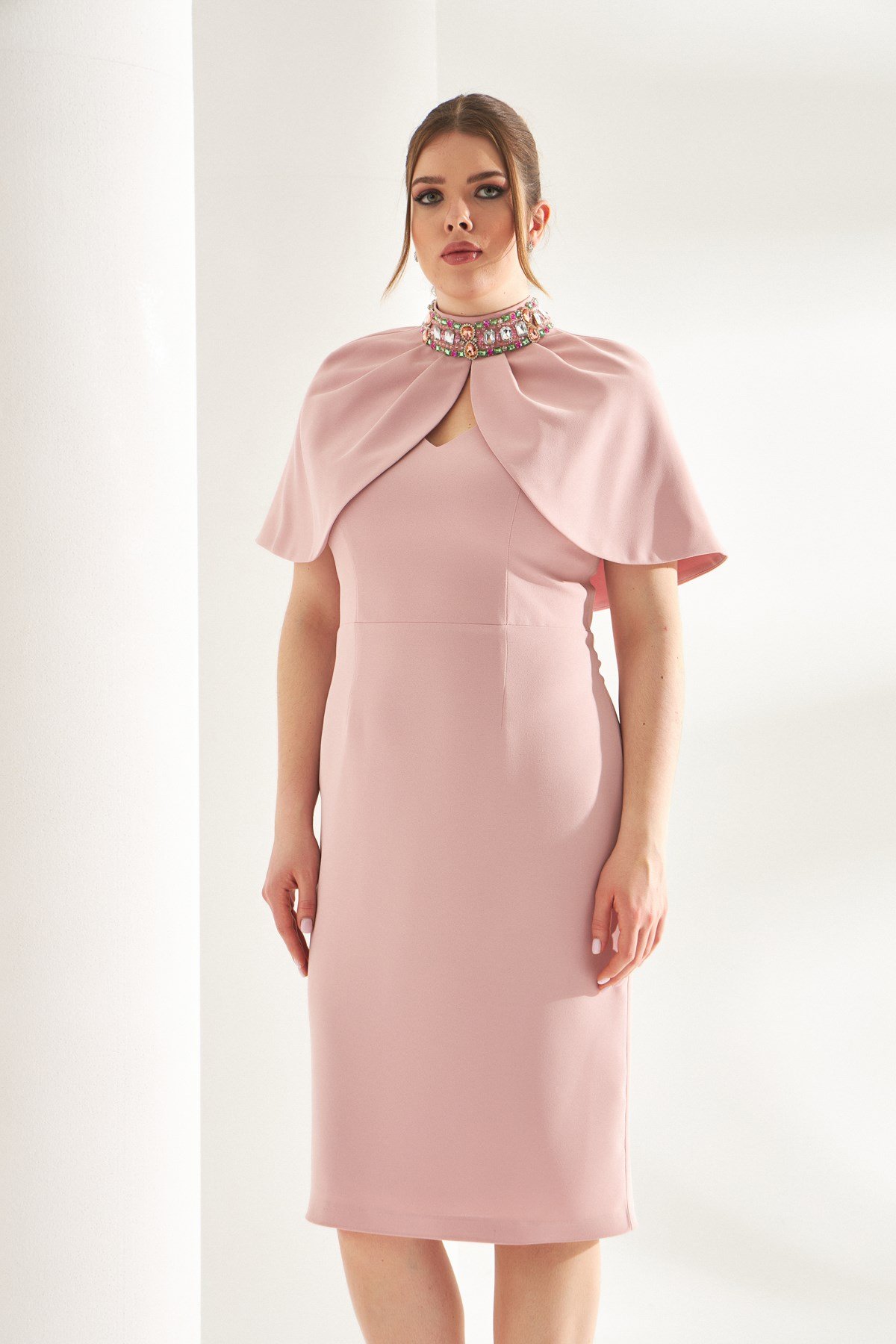 Margo Dress Pink-Modalody-Plus Size Evening Gowns
