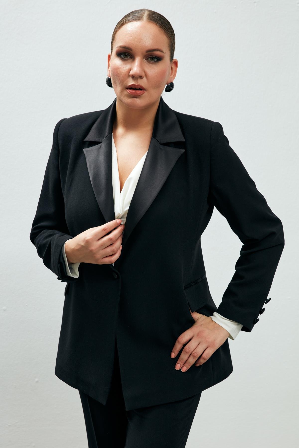 Martha Jacket Satin-Modalody-Plus Size Jackets