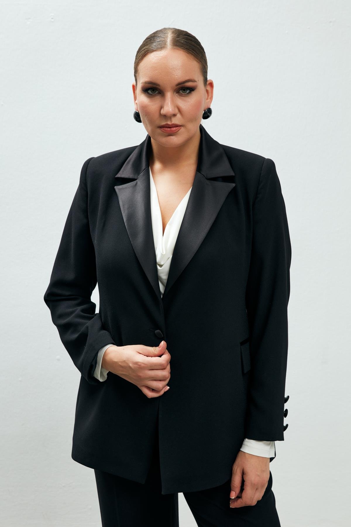 Martha Jacket Satin-Modalody-Plus Size Jackets
