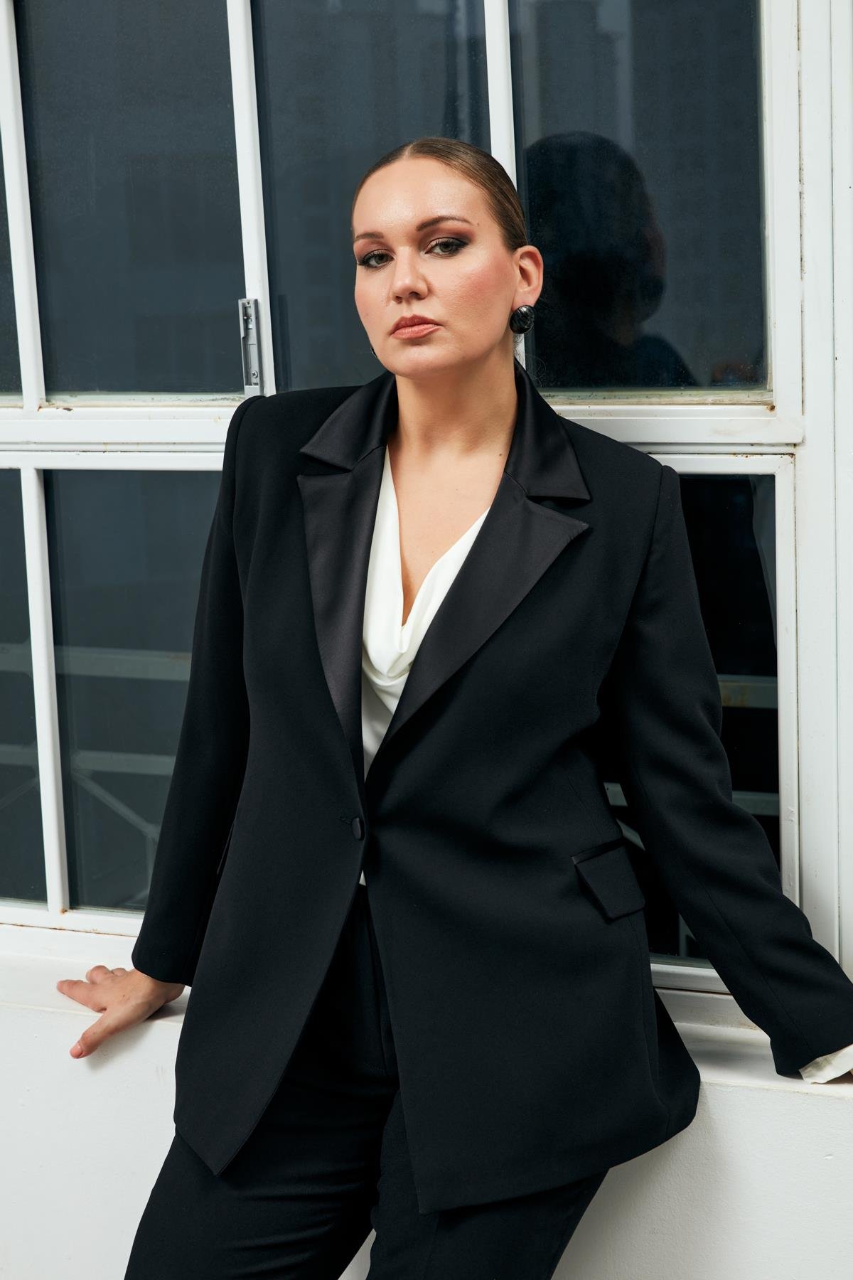 Martha Jacket Satin-Modalody-Plus Size Jackets