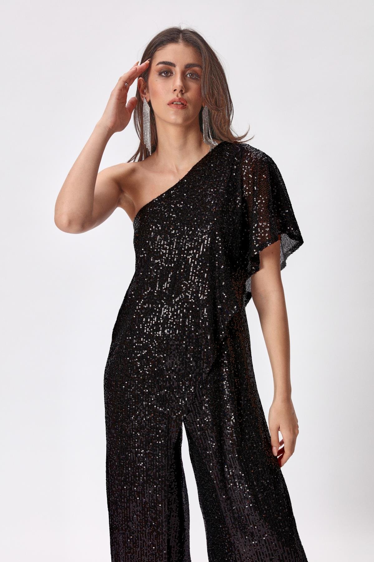 Melisa Jumpsuit Black Diamond-Modalody-Plus Size Evening Gowns
