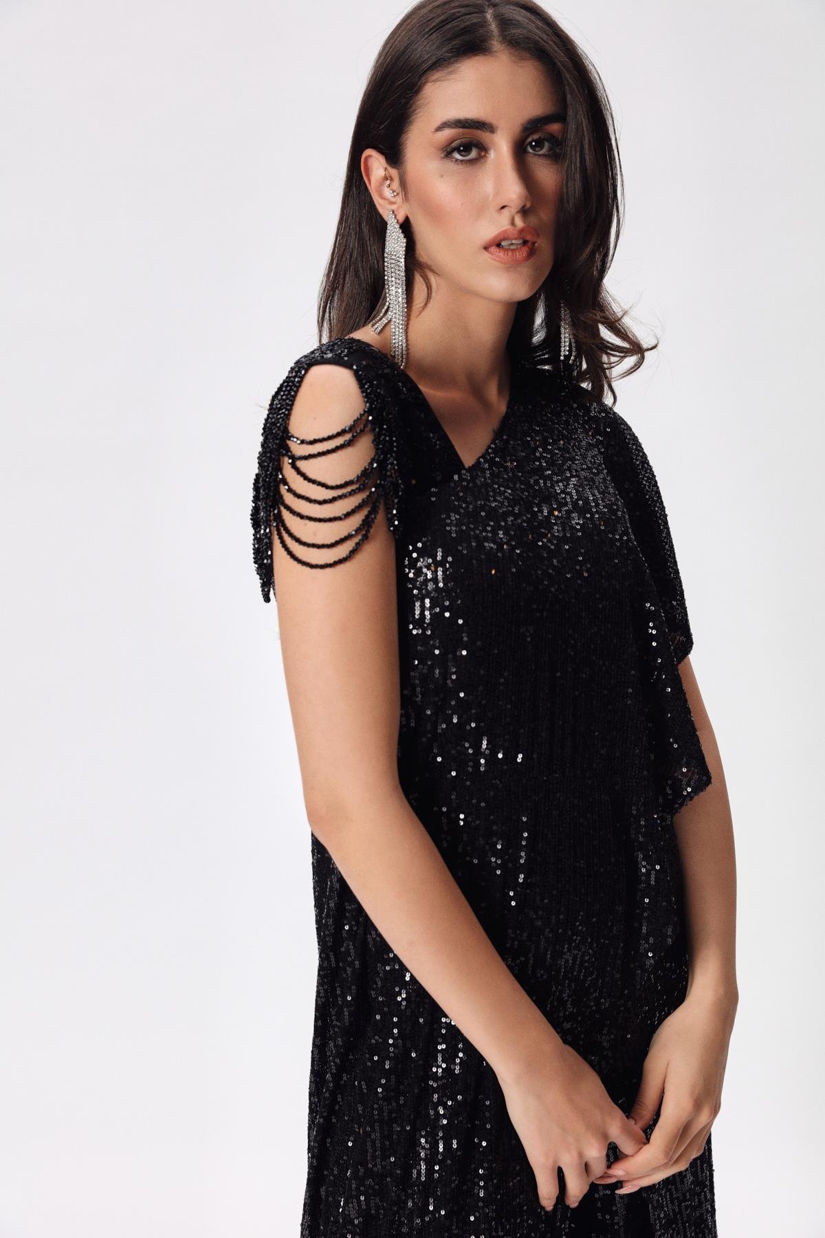 Melisa Jumpsuit Black Diamond-Modalody-Plus Size Evening Gowns