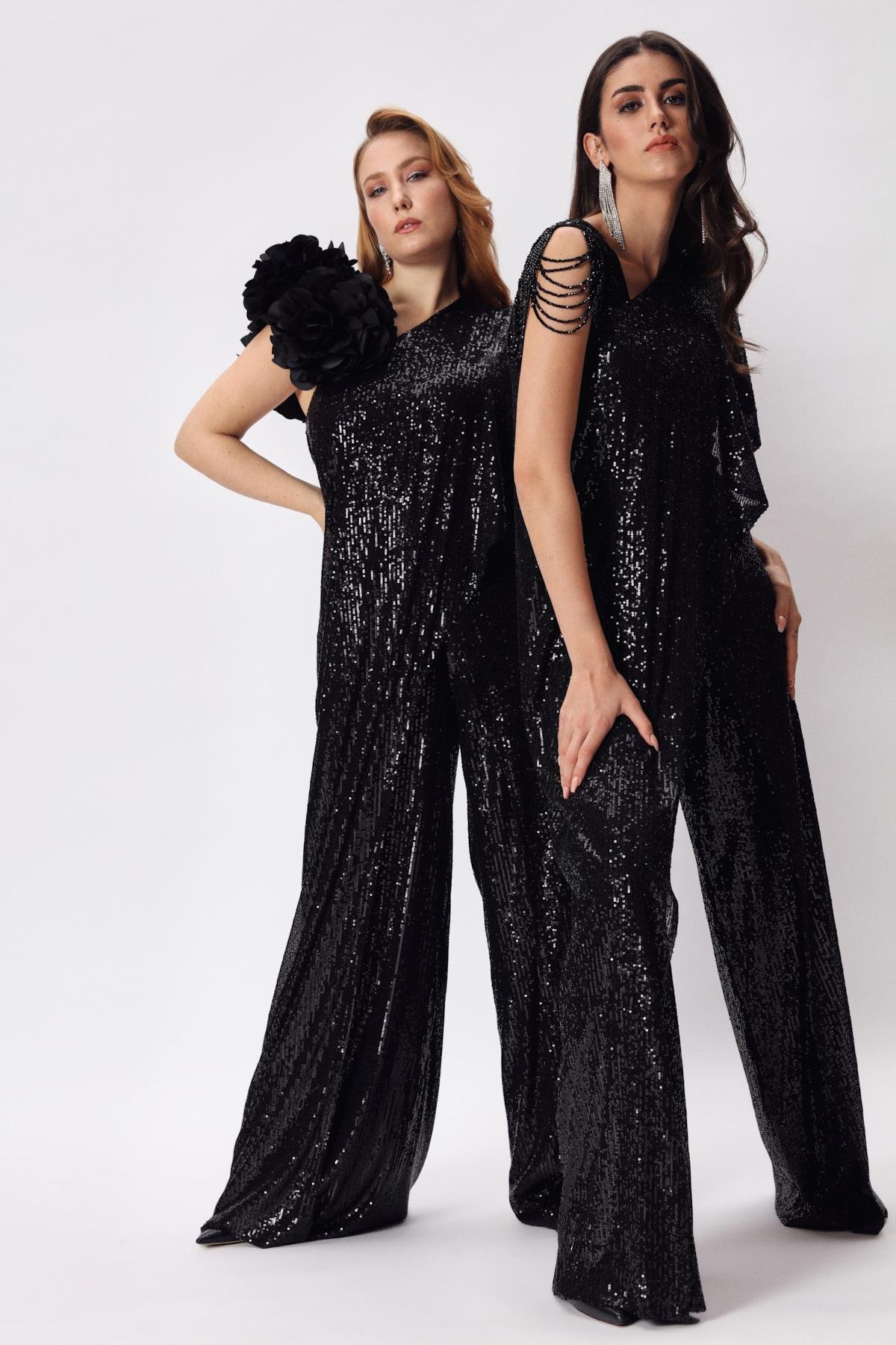 Melisa Jumpsuit Black Diamond-Modalody-Plus Size Evening Gowns