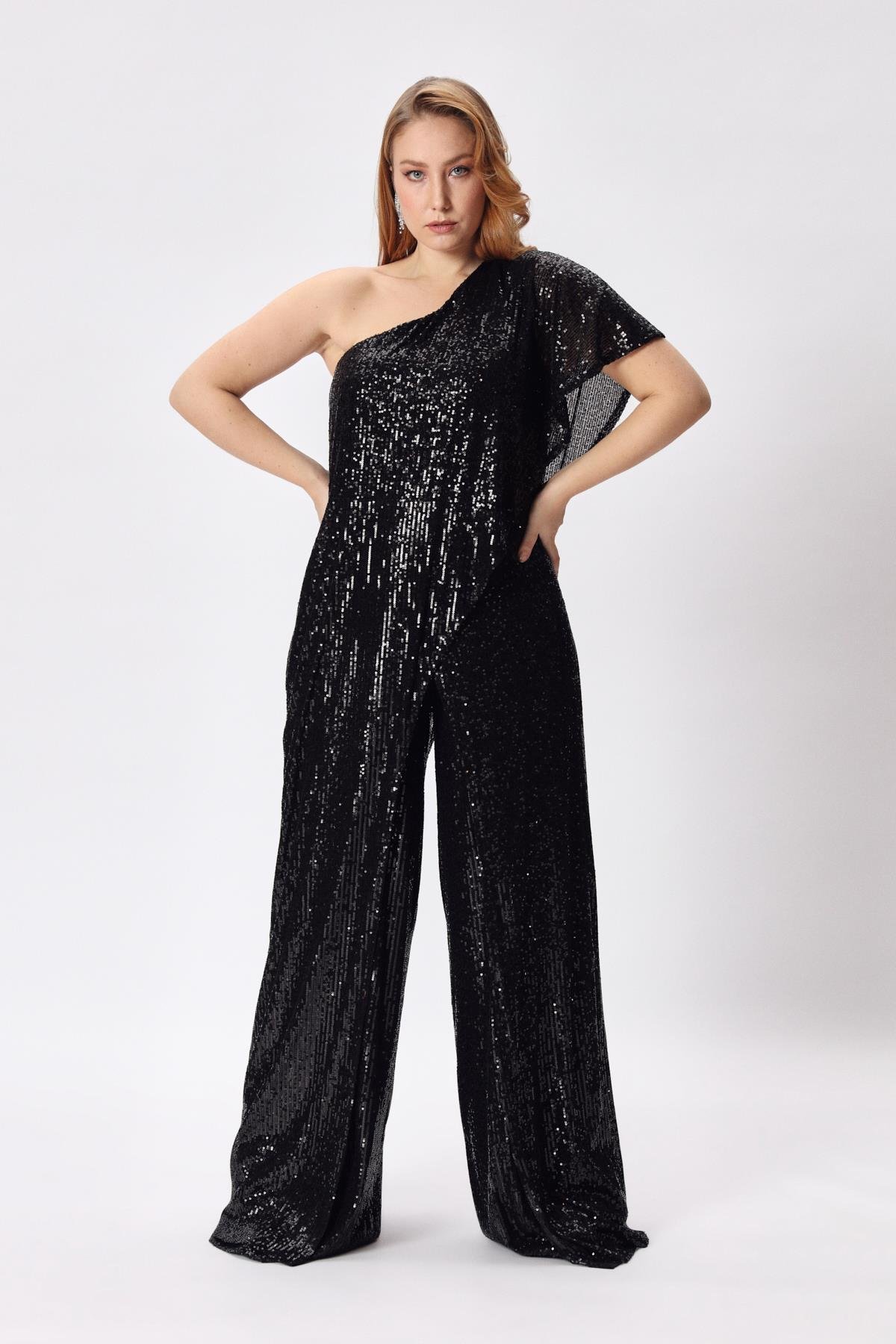 Melisa Jumpsuit Black Diamond-Modalody-Plus Size Evening Gowns