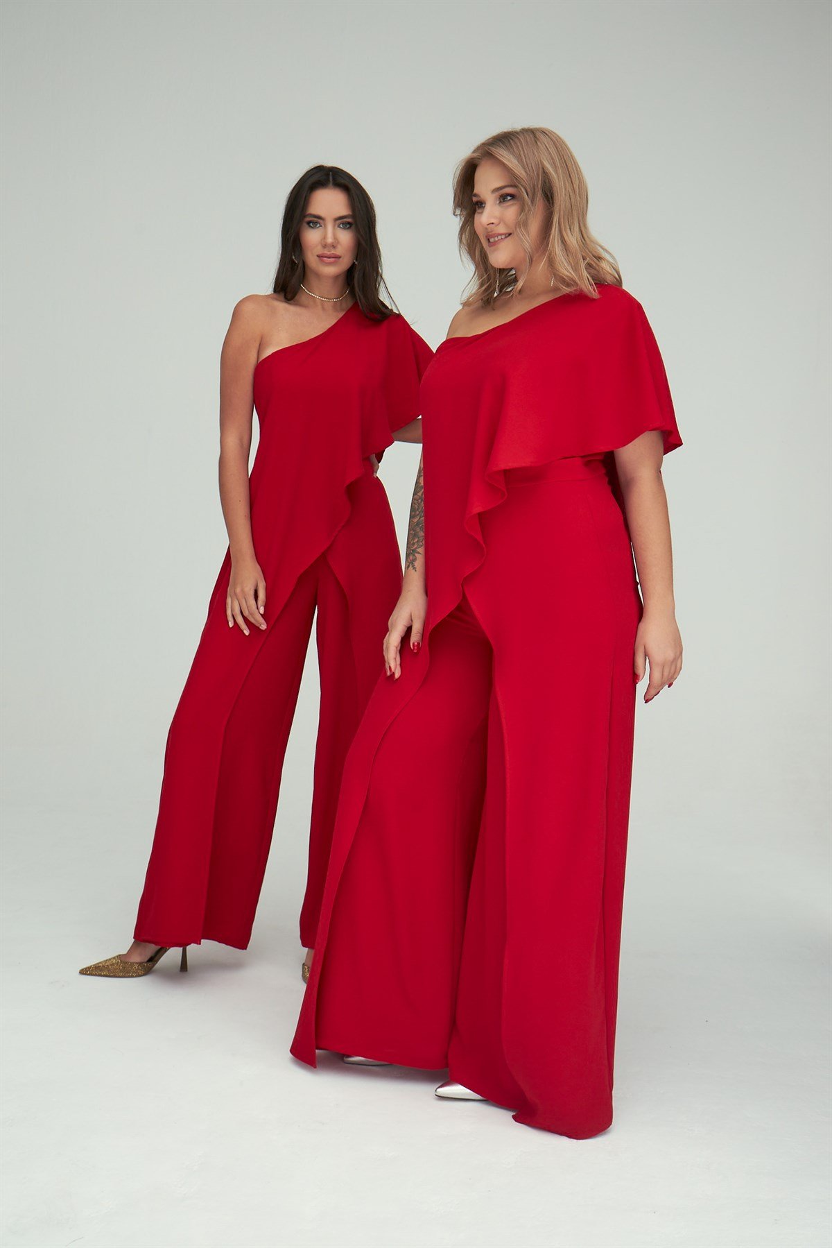 Melisa Jumpsuit Red-Modalody-Plus Size Evening Gowns