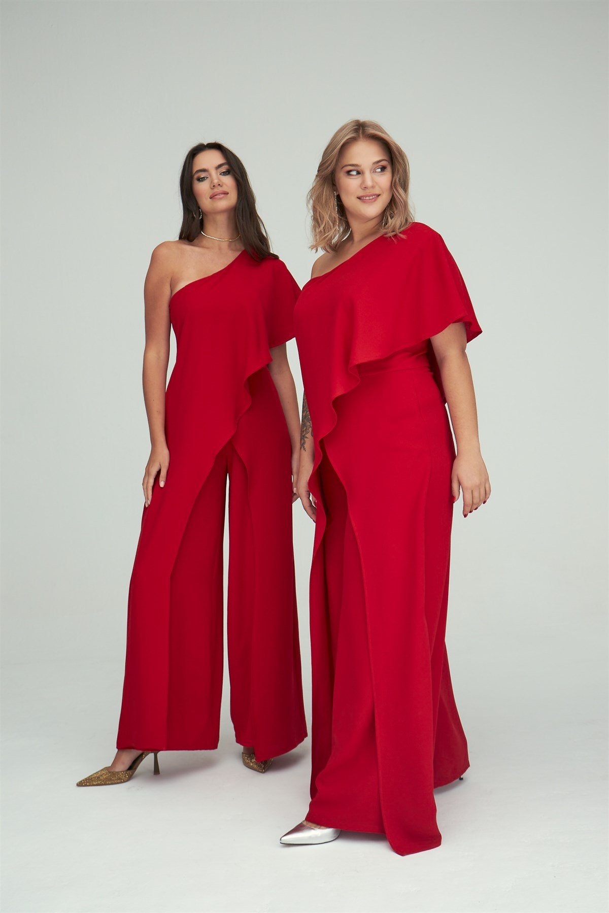 Melisa Jumpsuit Red-Modalody-Plus Size Evening Gowns