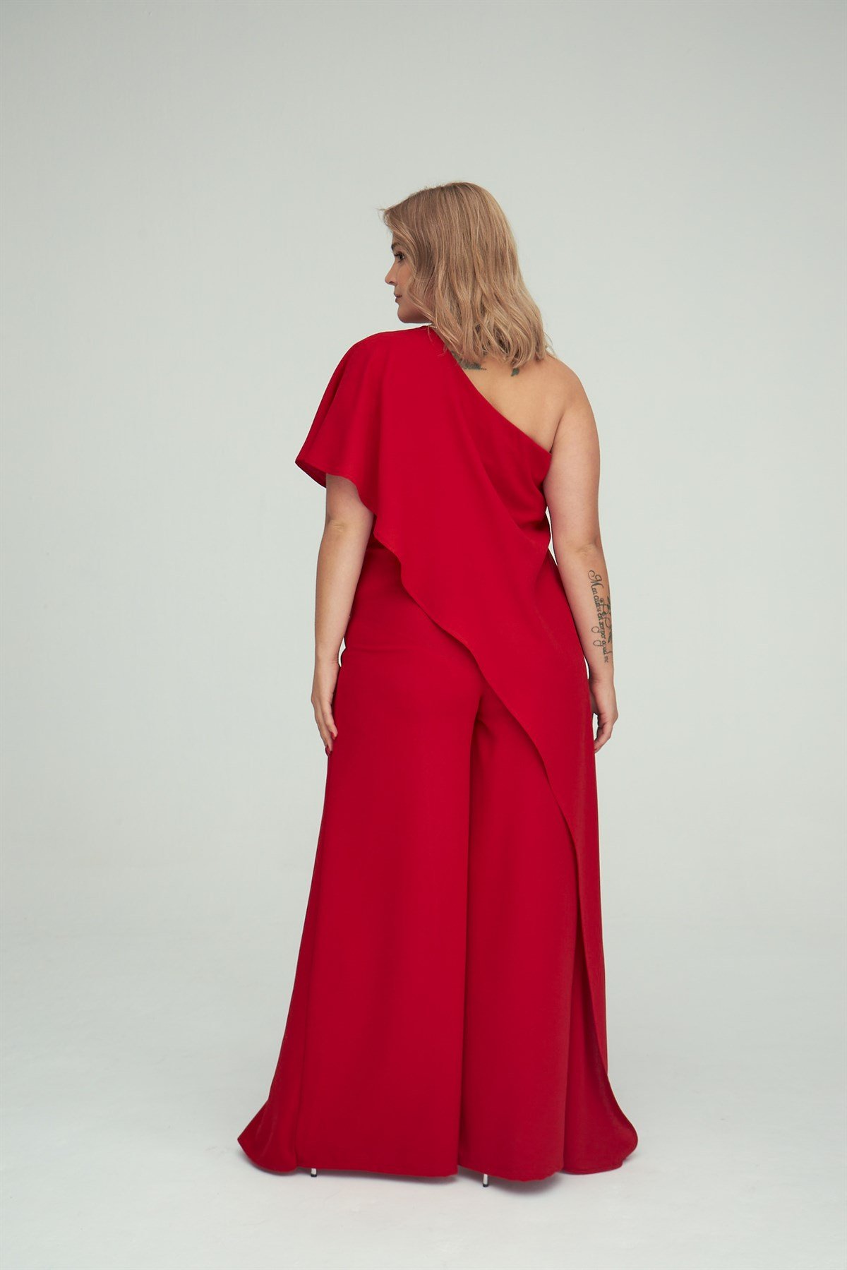 Melisa Jumpsuit Red-Modalody-Plus Size Evening Gowns