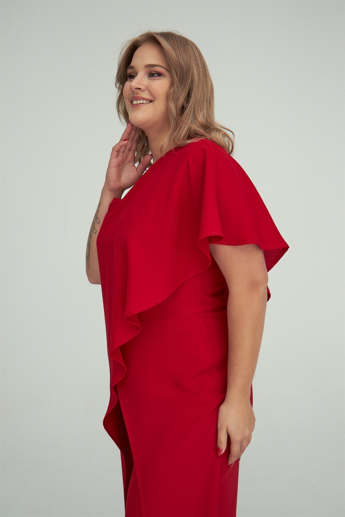 Melisa Jumpsuit Red-Modalody-Plus Size Evening Gowns