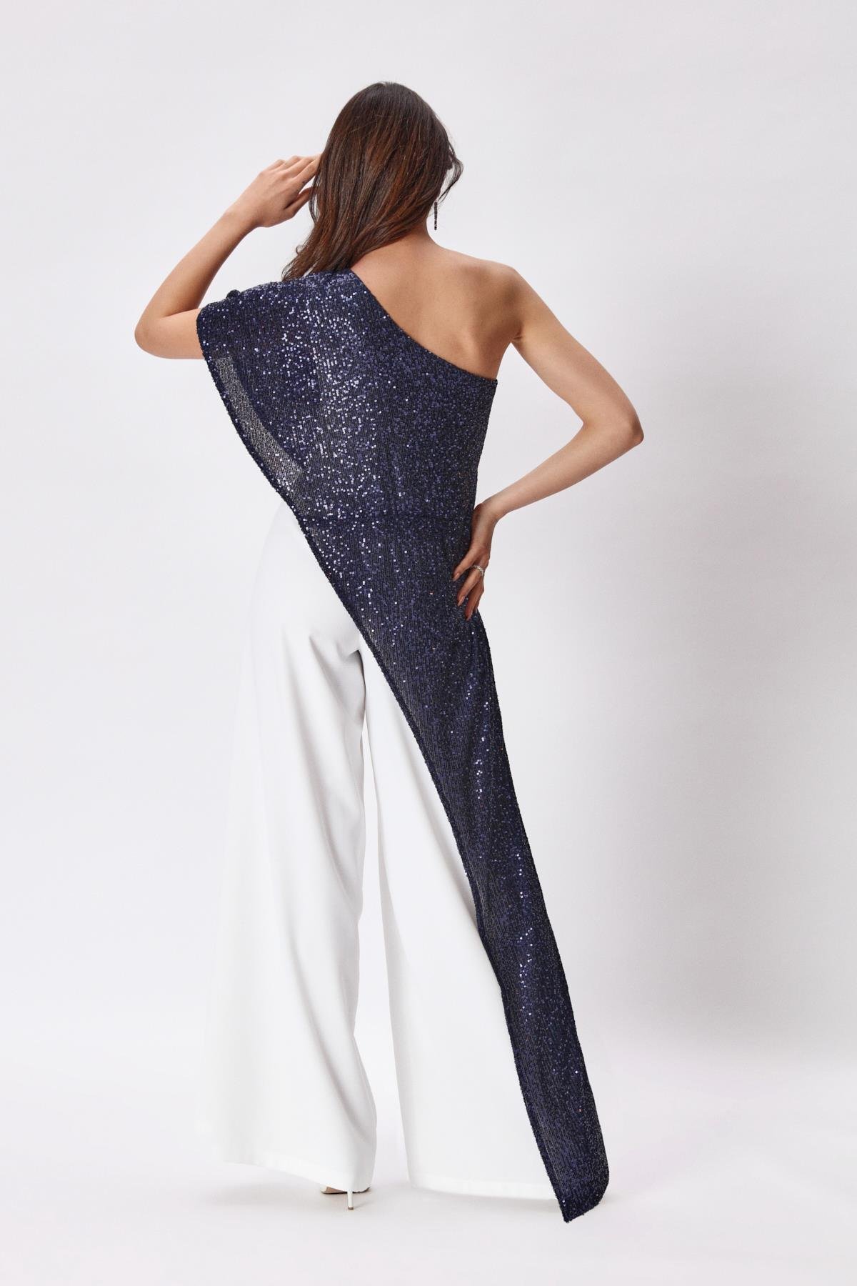 Melisa Jumpsuit Navy-Modalody-Plus Size Evening Gowns