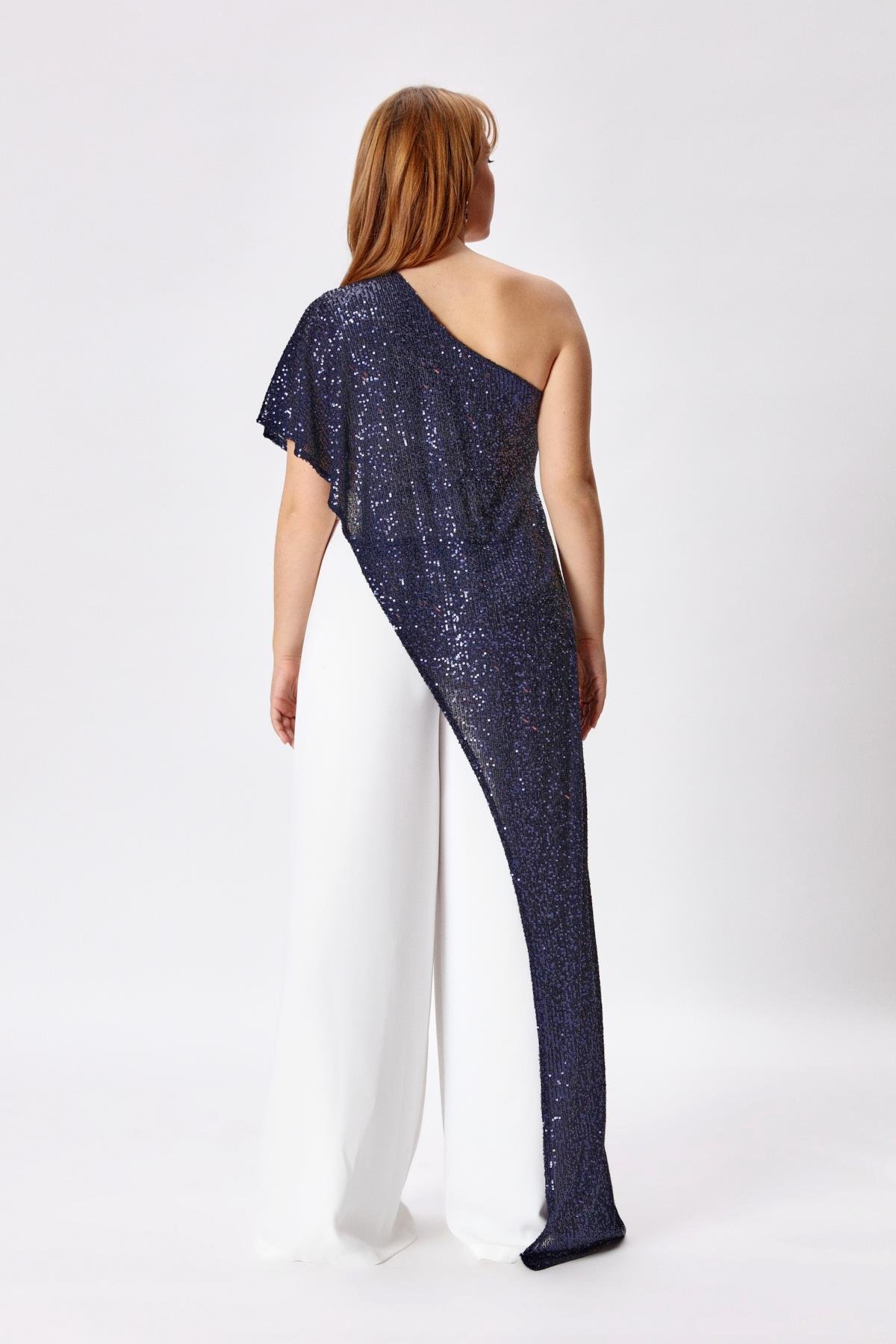 Melisa Jumpsuit Navy-Modalody-Plus Size Evening Gowns