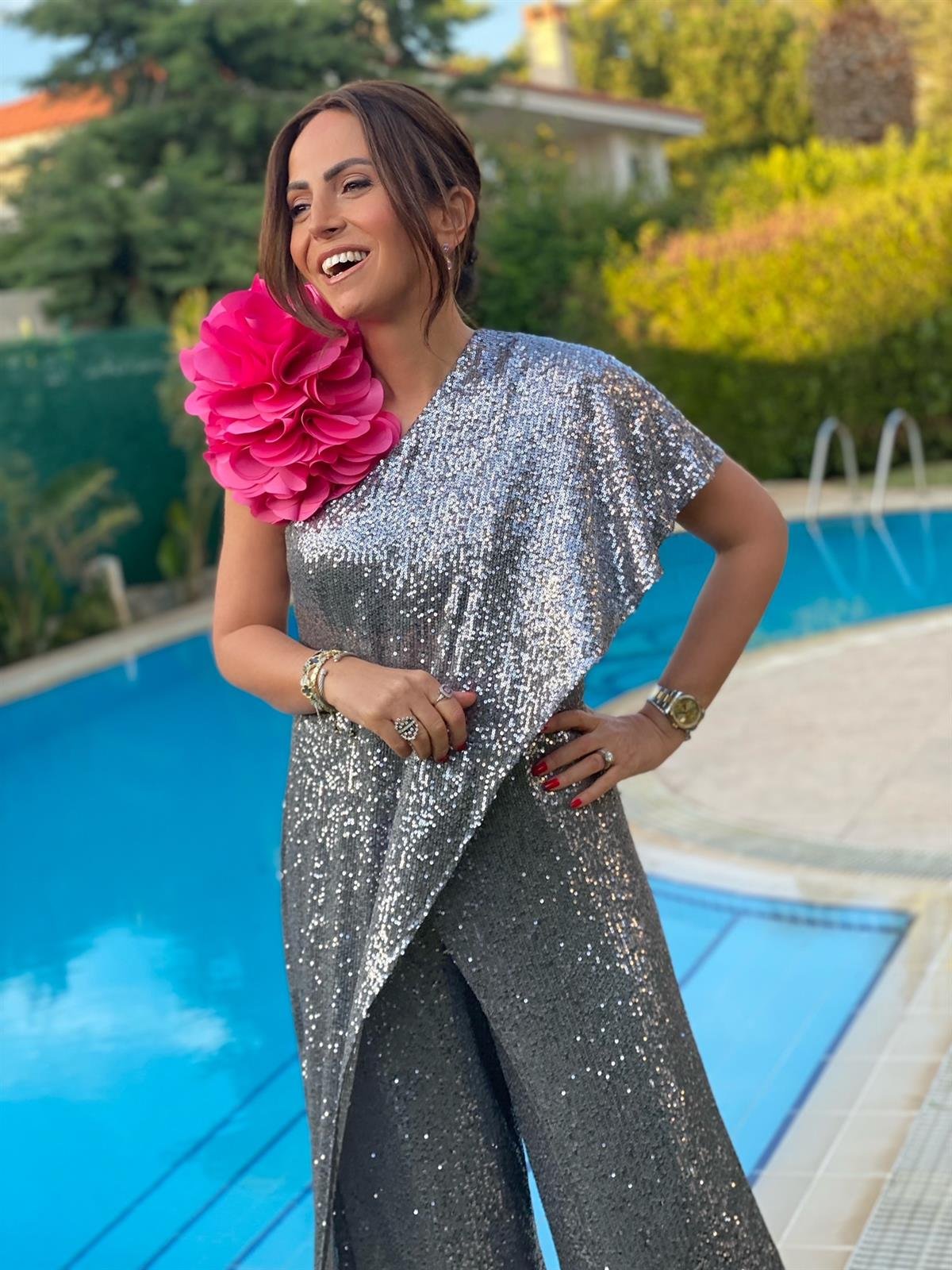 Melisa Tulum Silver-Modalody-Büyük Beden Abiyeler