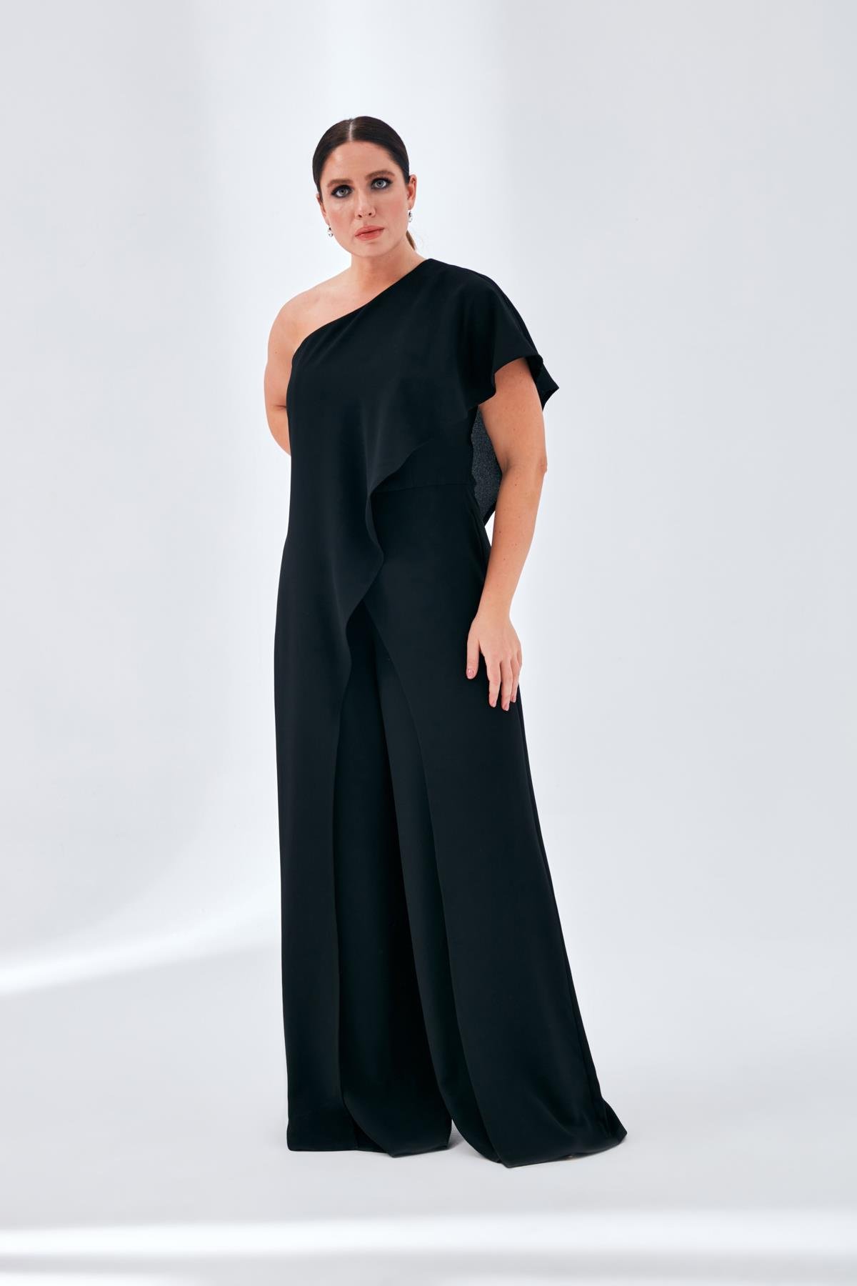 Melisa Jumpsuit Black-Modalogy-Plus Size Evening Gowns