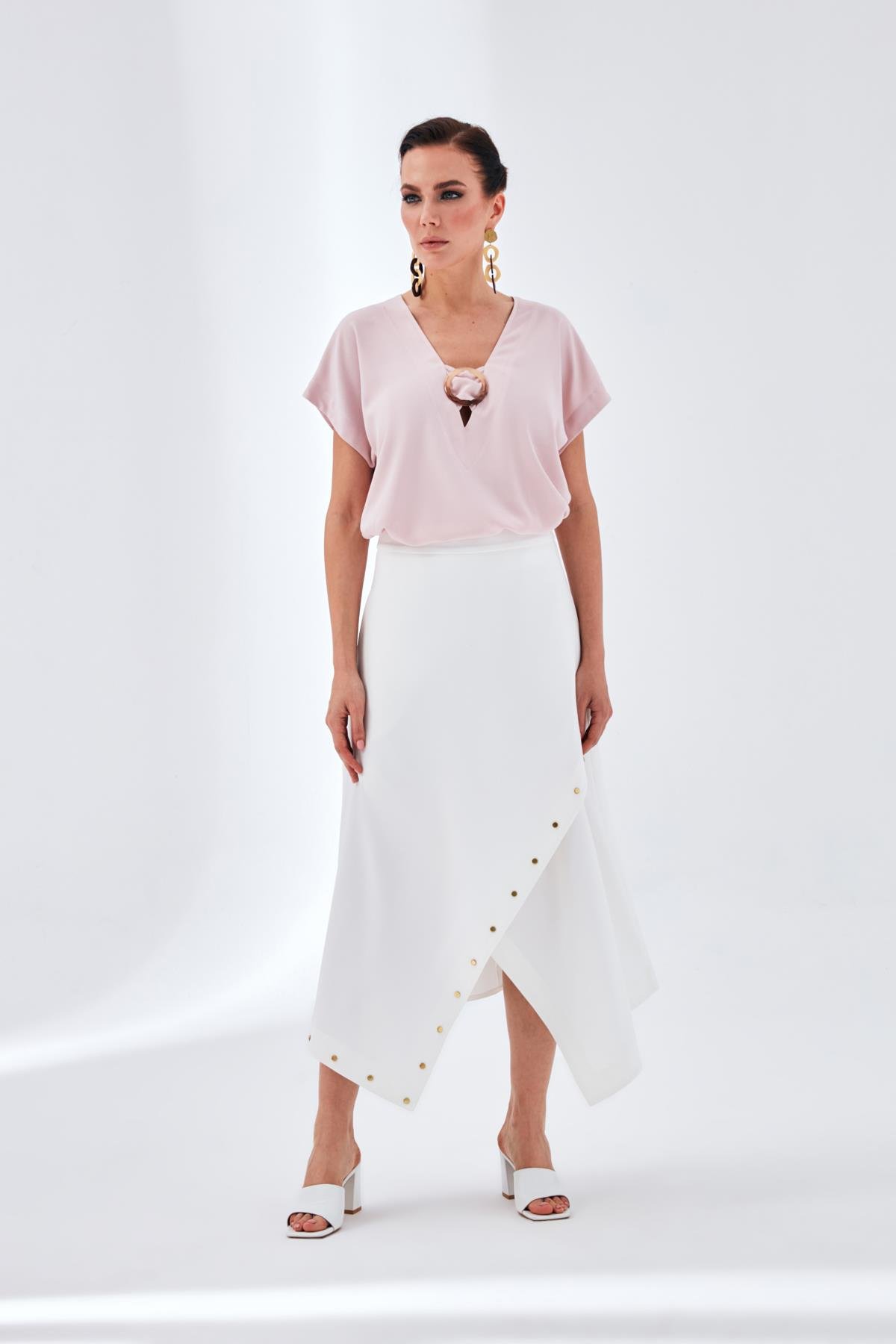 Mira Blouse Pink-Modalody-Plus Size Blouses