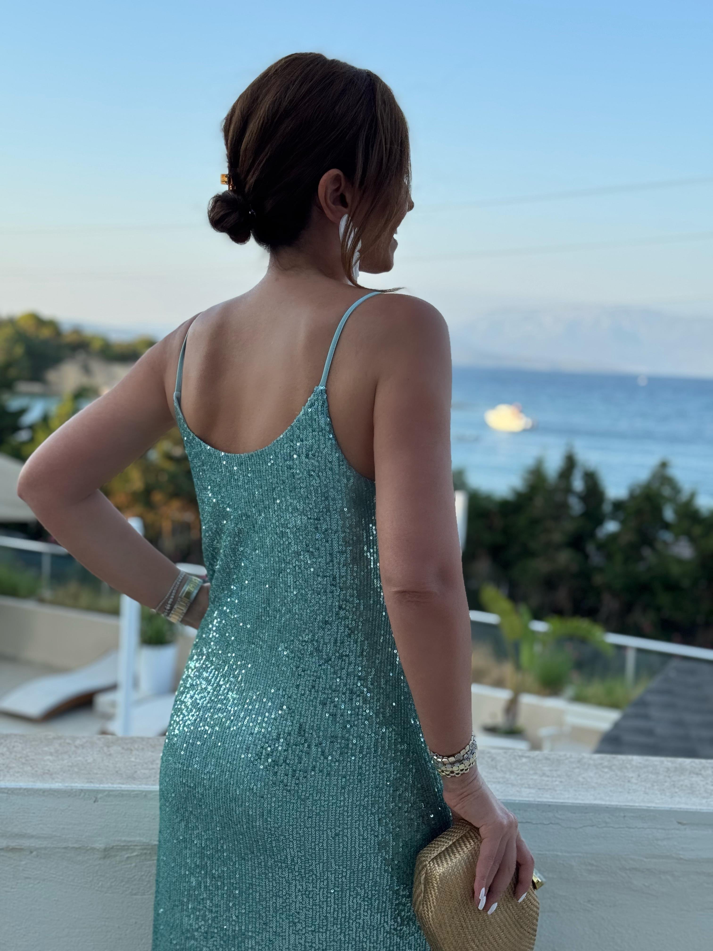 Monete Dress Mint-Modalody-Evening Dresses
