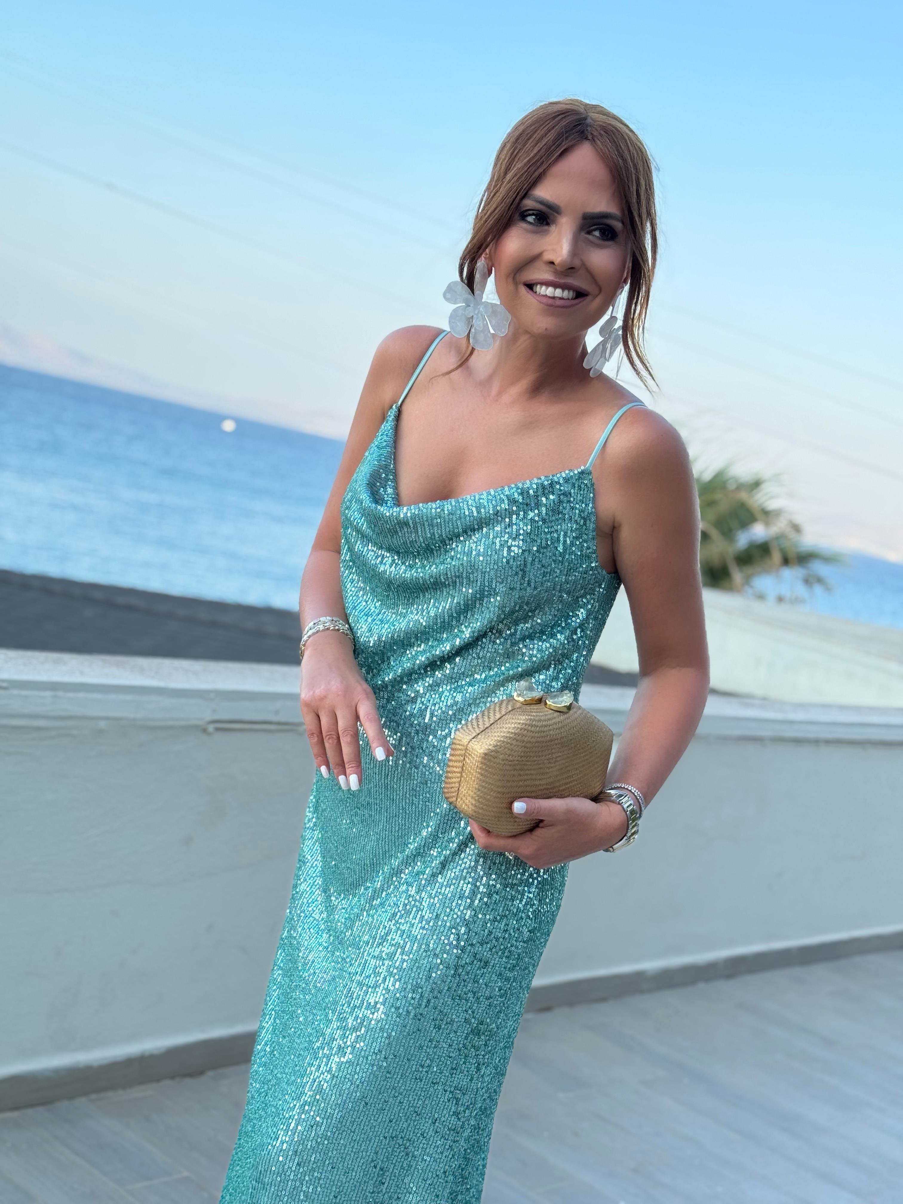Monete Dress Mint-Modalody-Evening Dresses