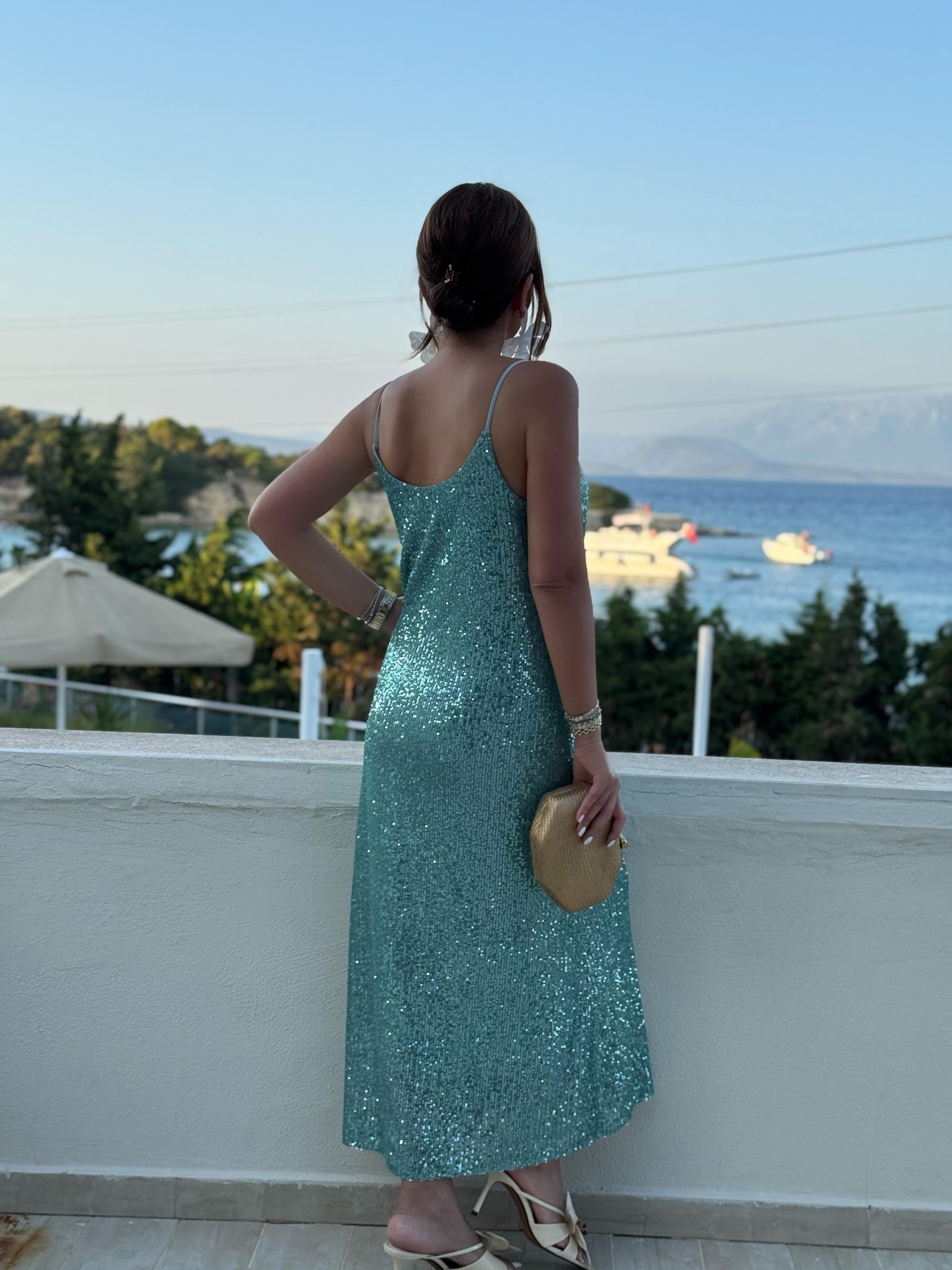 Monete Dress Mint-Modalody-Evening Dresses